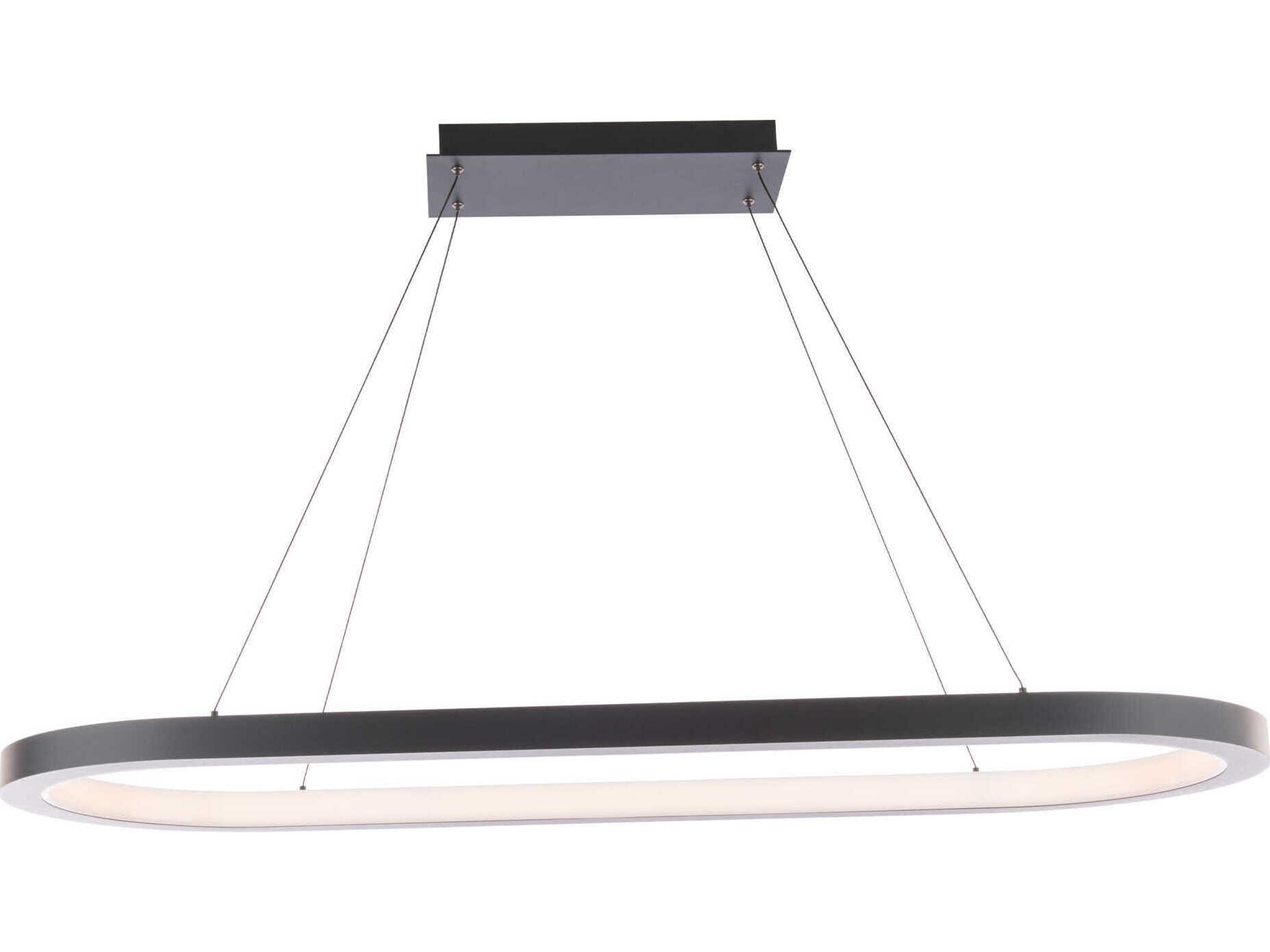 Modern Forms Racetrack 1-Light Black LED Island Pendant