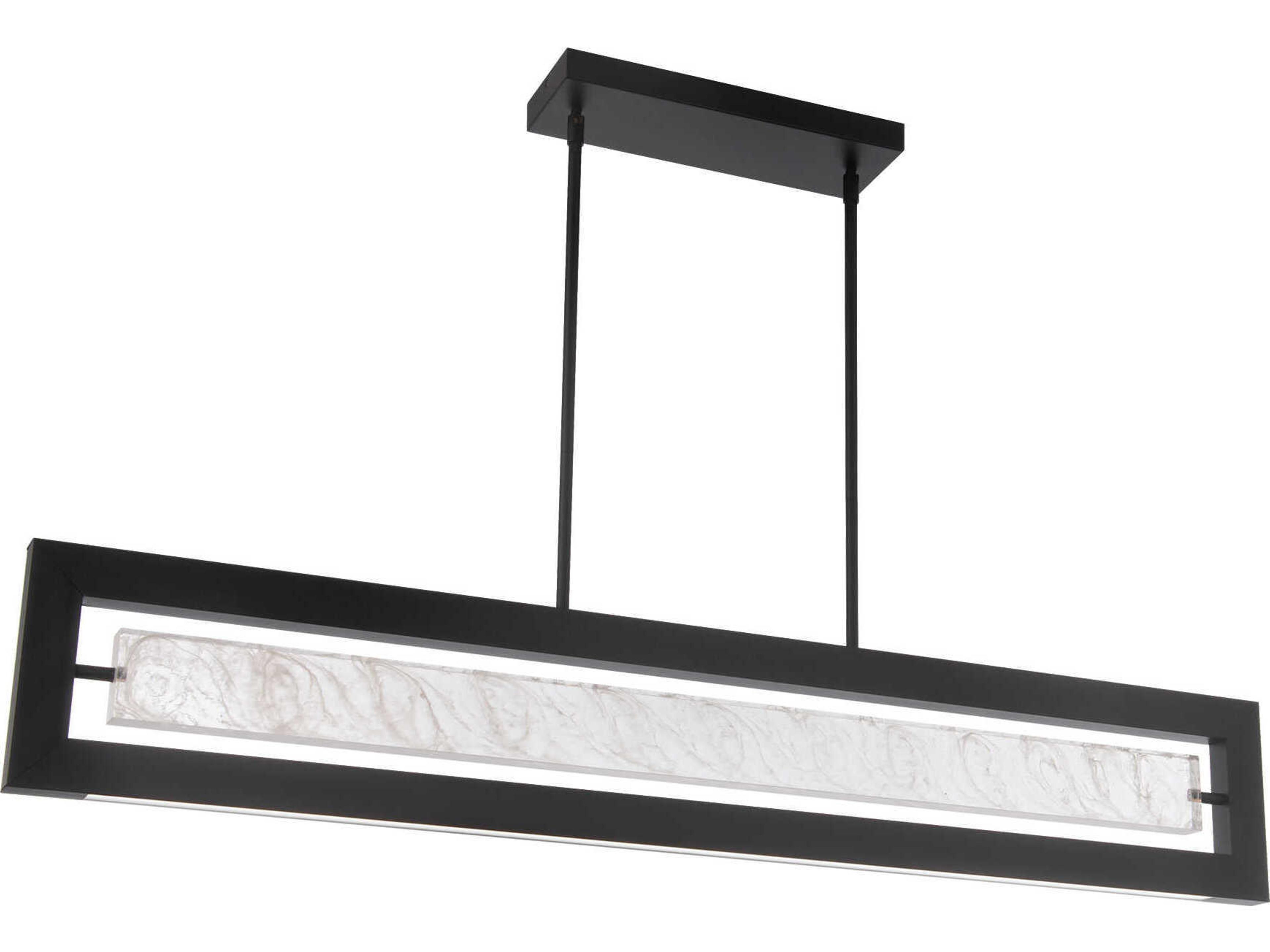 Equilibrium 1-Light Black LED Geometric Linear Island Pendant