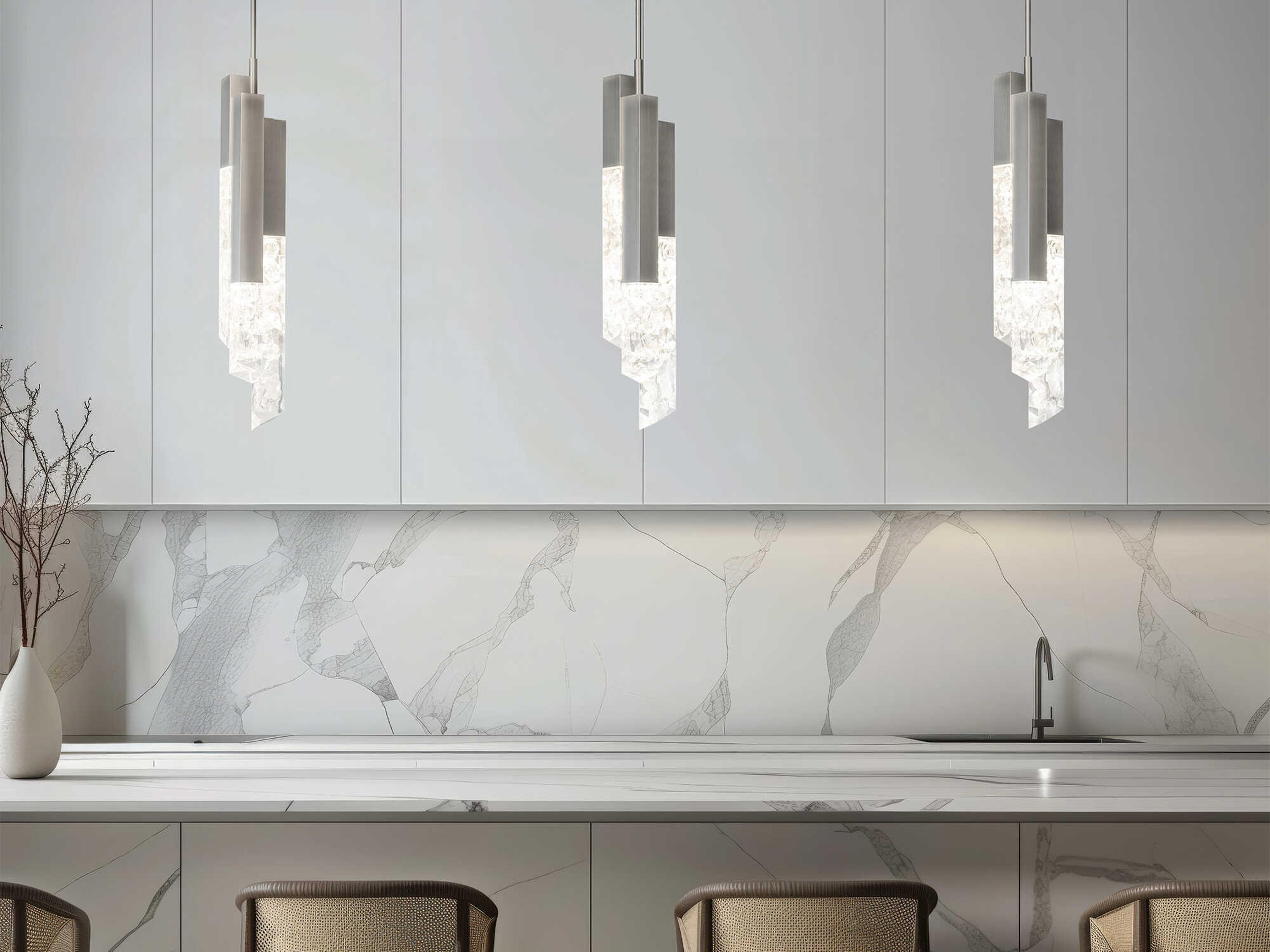 Modern Forms Montage 1-Light Brushed Nickel Geometric Mini Pendant