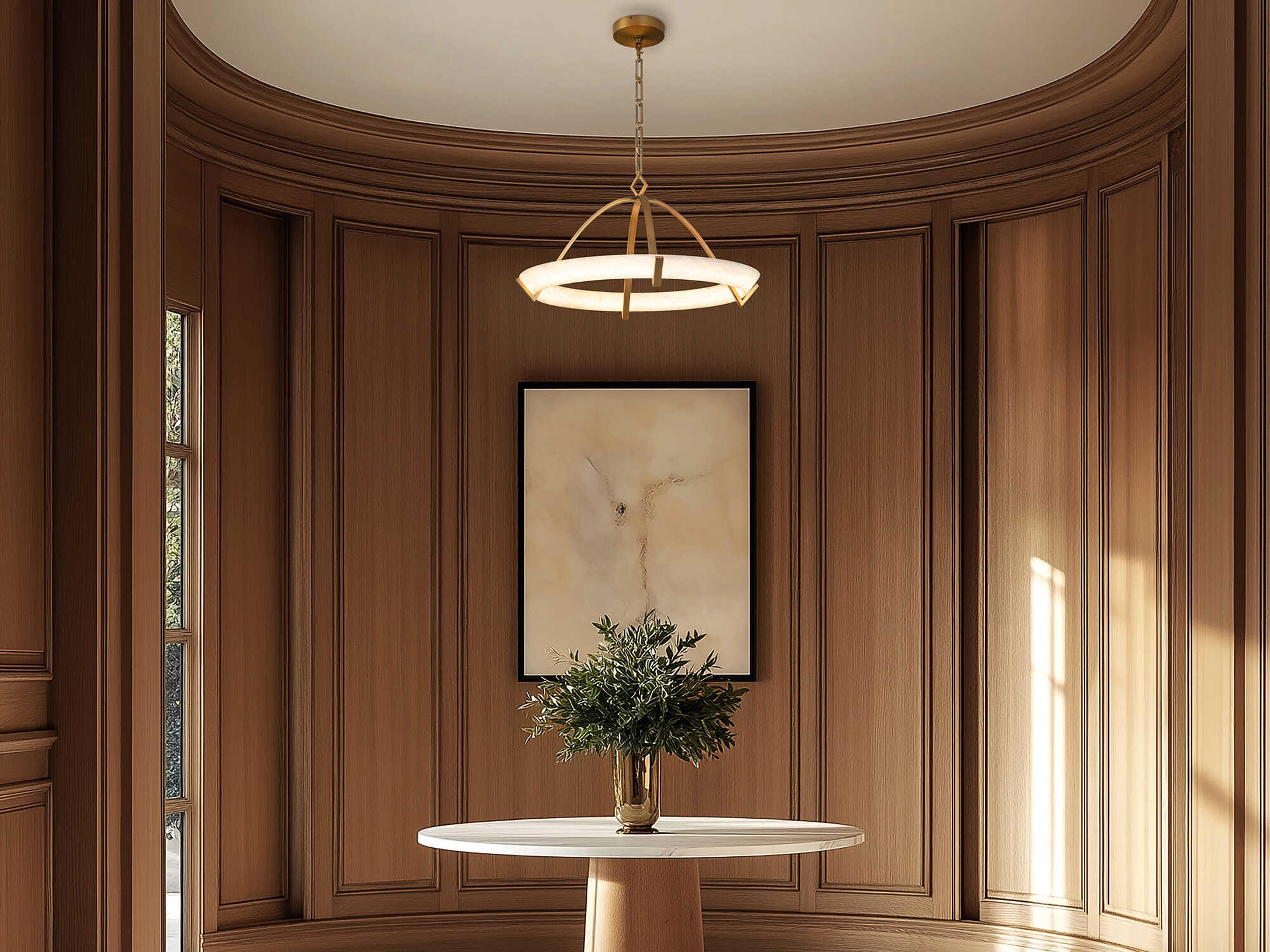 Modern Forms Copa 1-Light Aged Brass Round Pendant