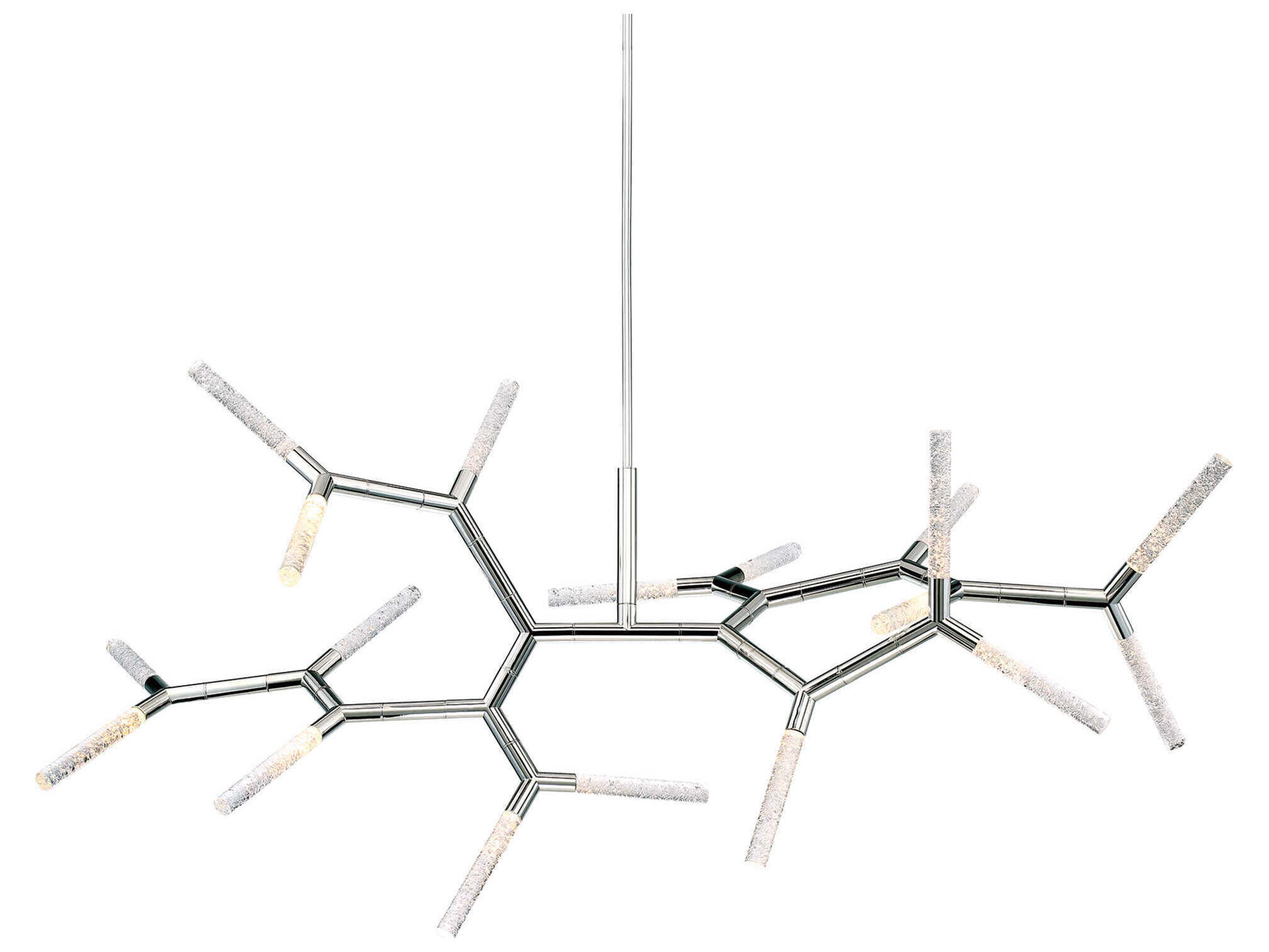 Modern Forms Kryptonite 18-Light8-Light Polished Nickel Glass LED Linear Island Pendant