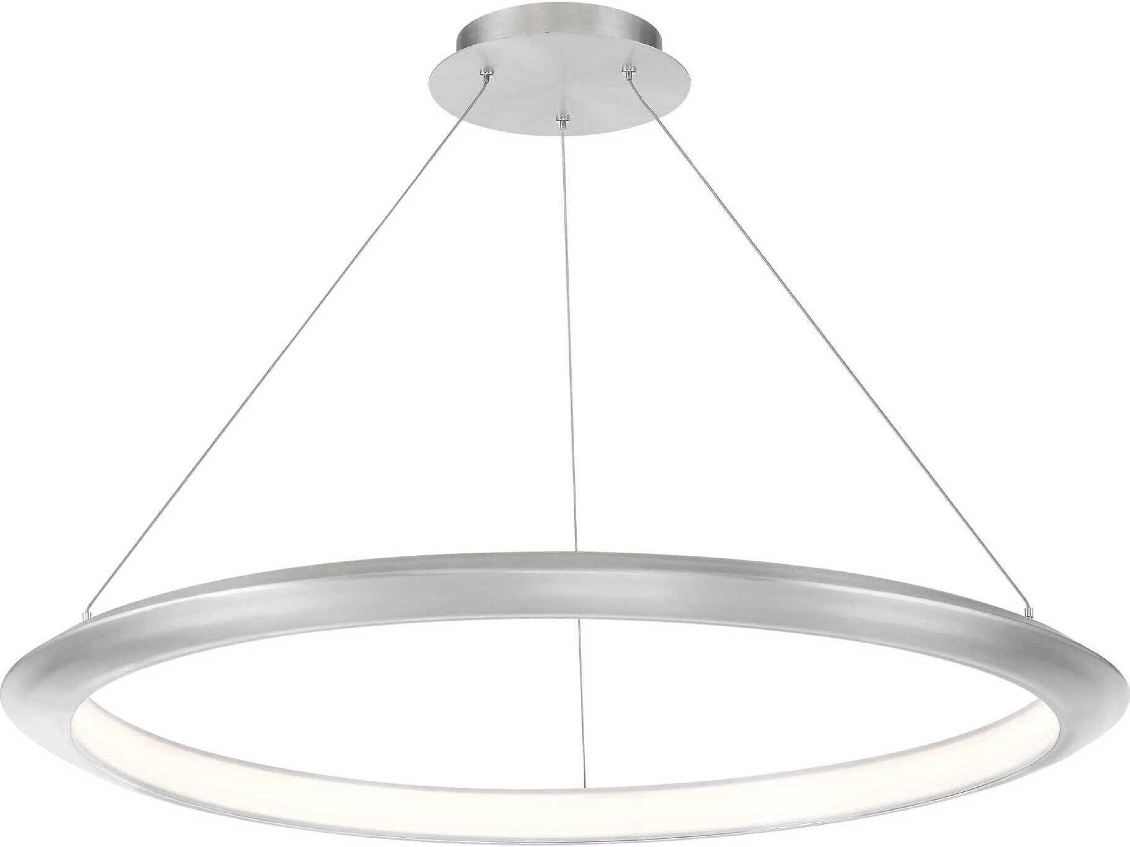 The Ring 1-Light Brushed Aluminum Silver LED Round Pendant