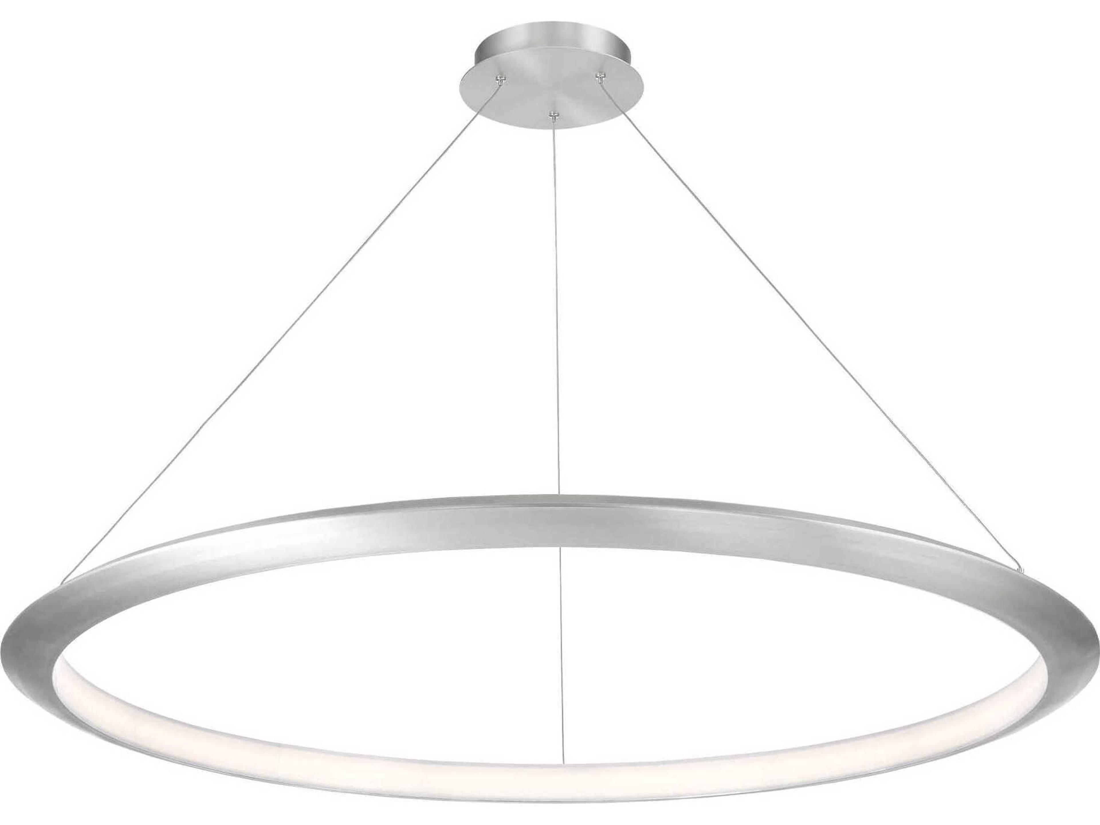 The Ring 1-Light Brushed Aluminum Silver LED Round Pendant