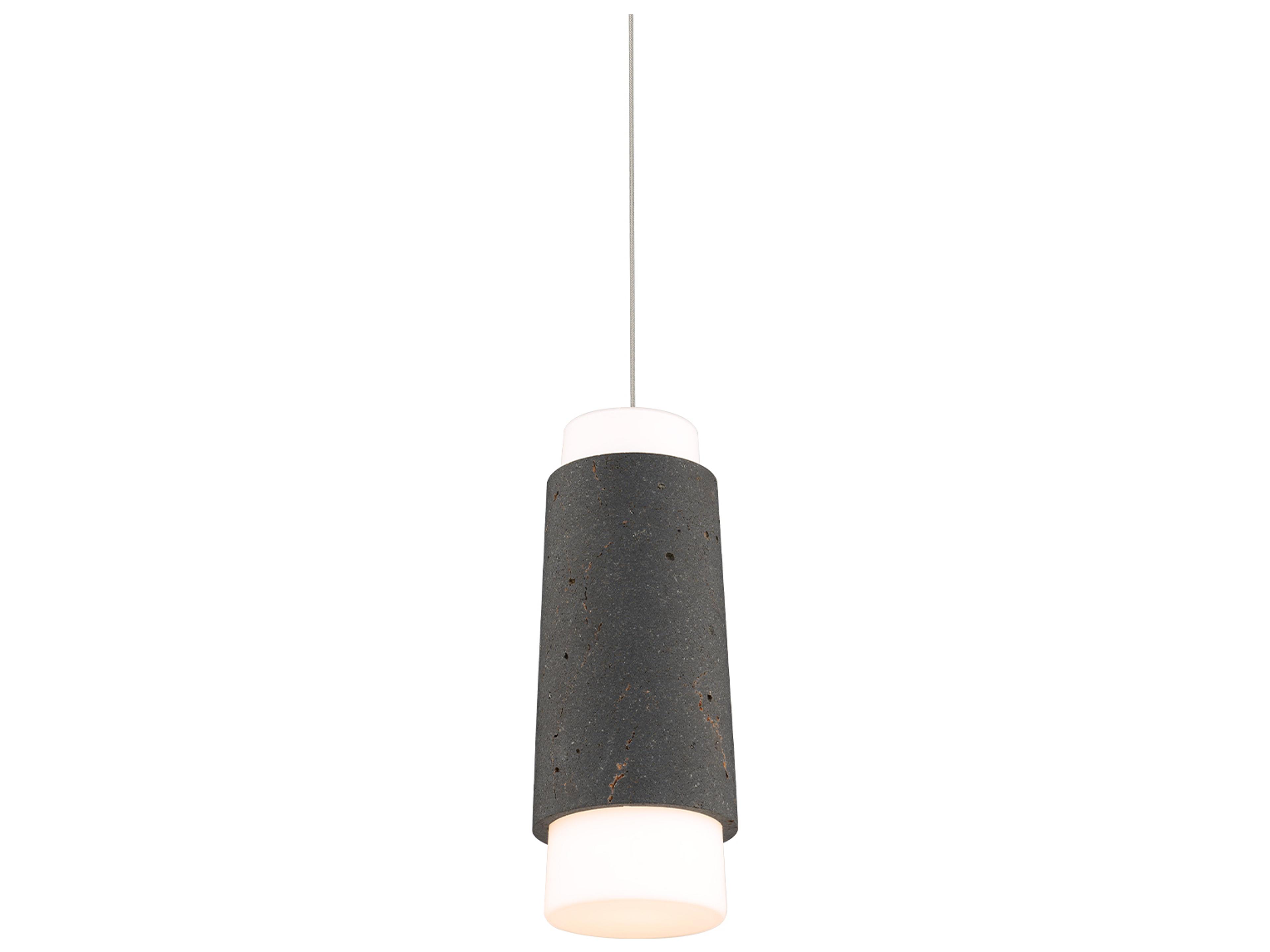 Chauncey 1-Light Bassalt Stone Black Mini Pendant