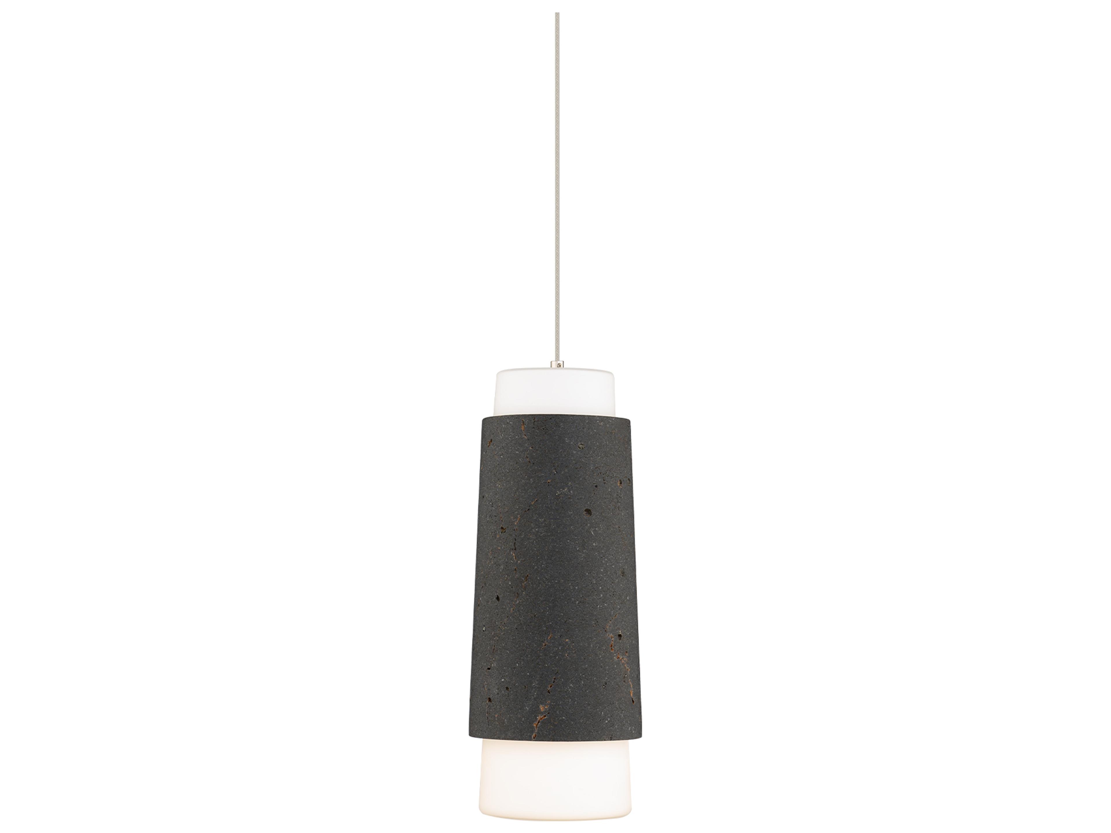 Modern Forms Chauncey 1-Light Bassalt Stone Black Mini Pendant