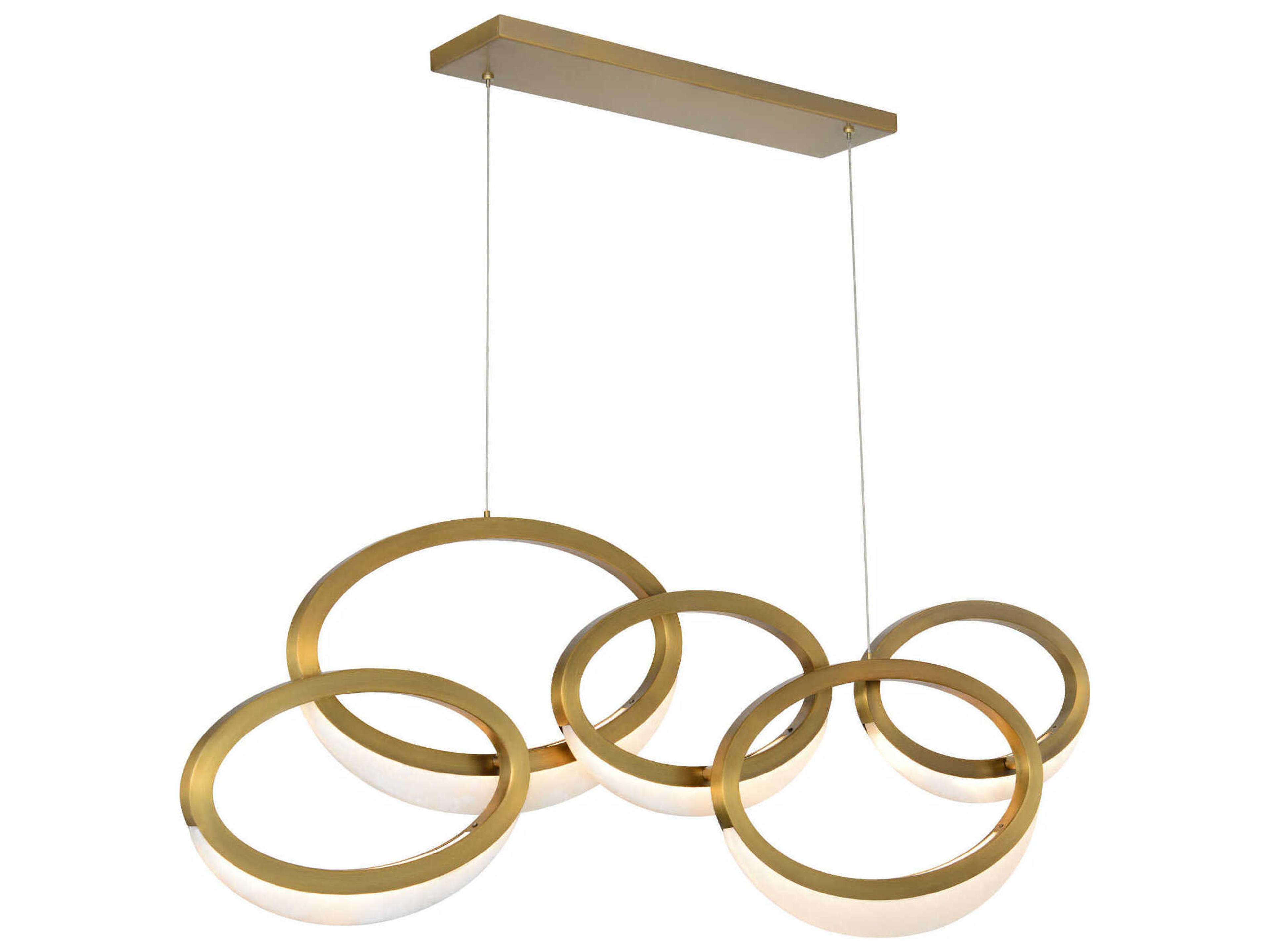 Orion 1-Light Aged Brass LED Linear Island Pendant