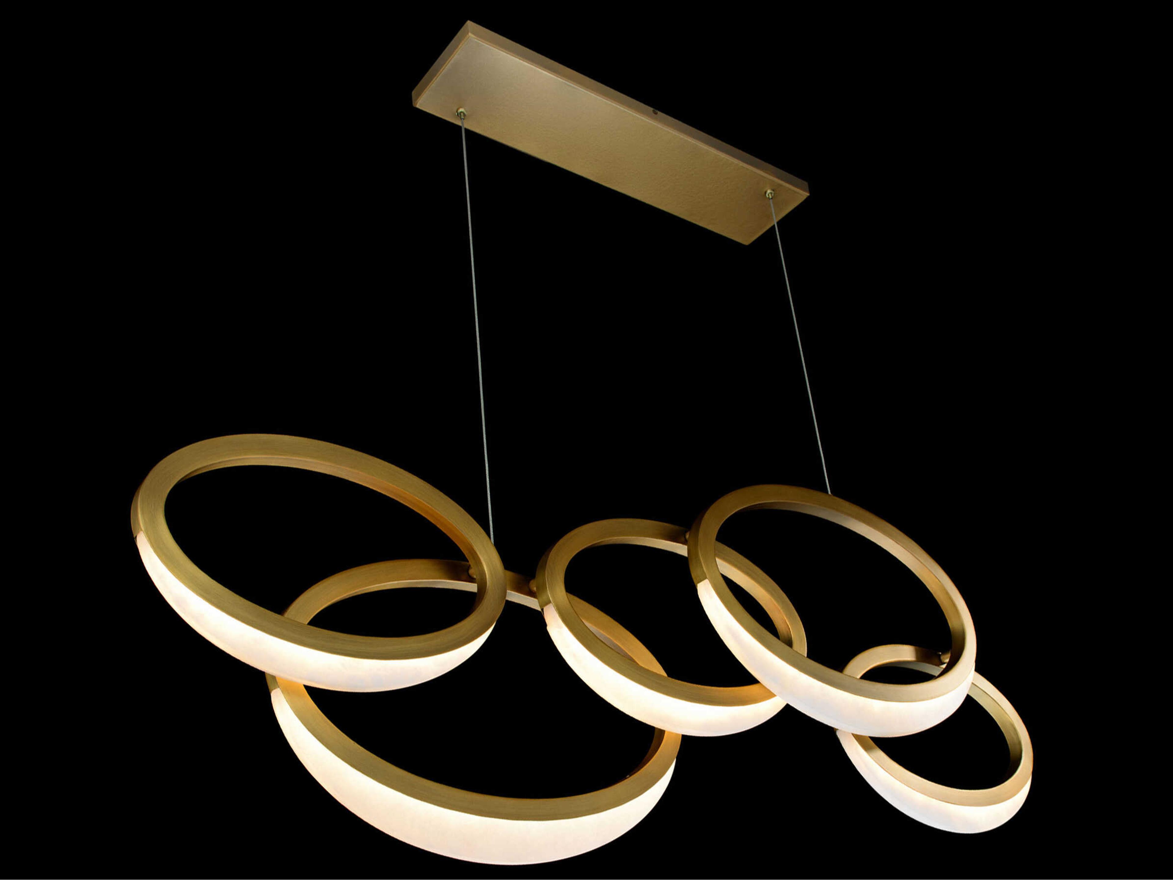 Modern Forms Orion 1-Light Aged Brass LED Linear Island Pendant