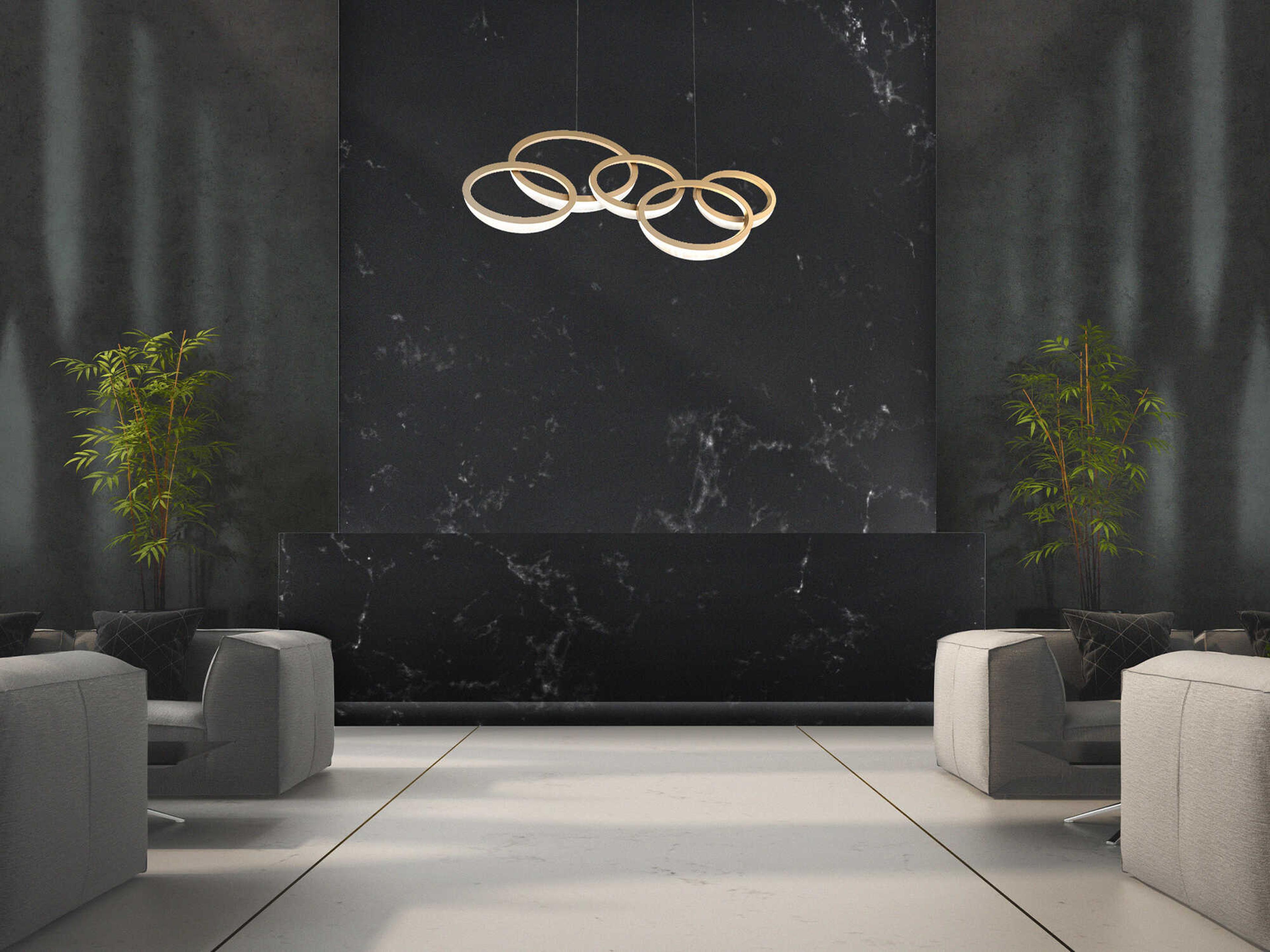 Modern Forms Orion 1-Light Aged Brass LED Linear Island Pendant