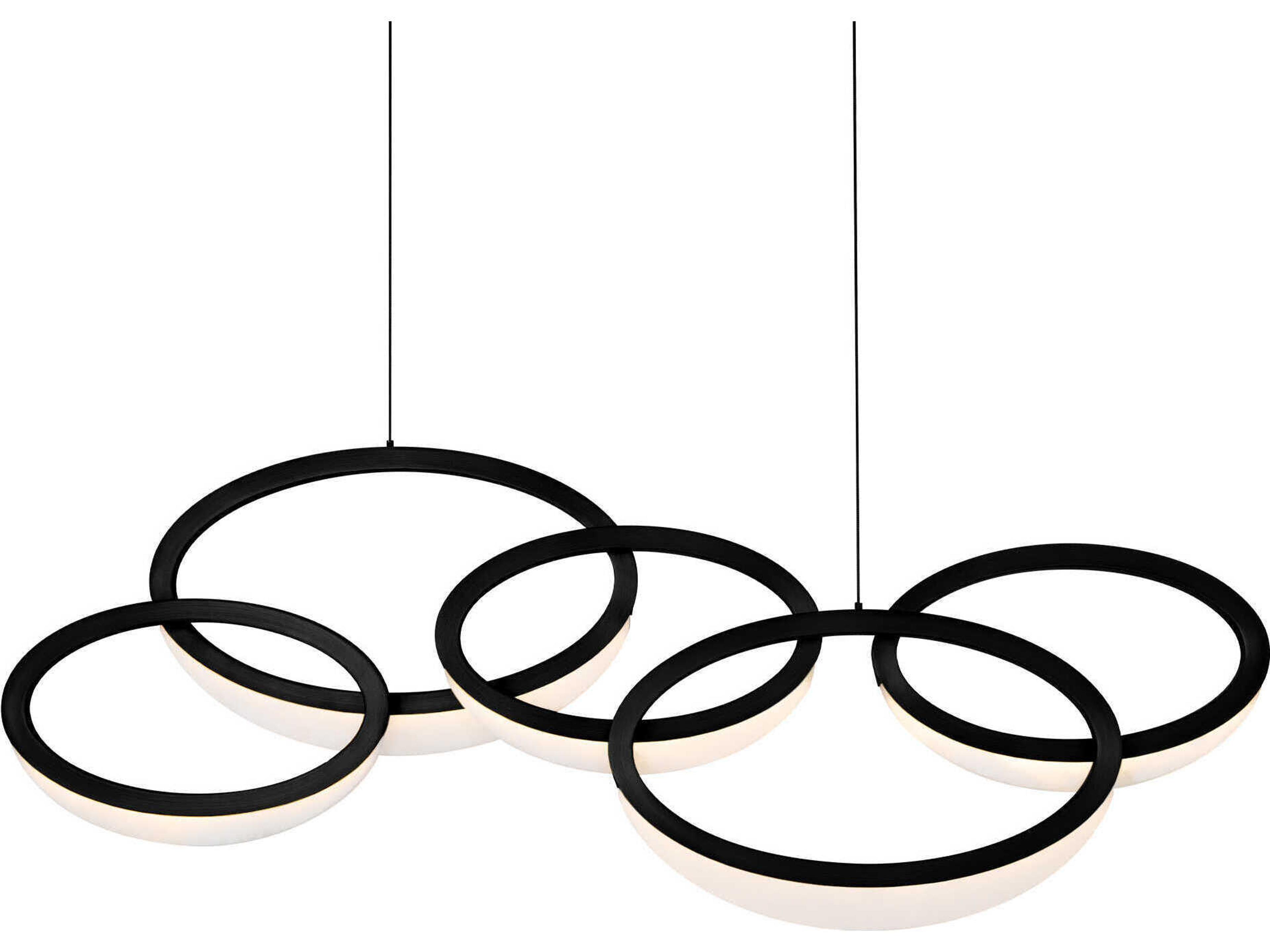 Modern Forms Orion 5-Light Black Glass LED Geometric Island Pendant