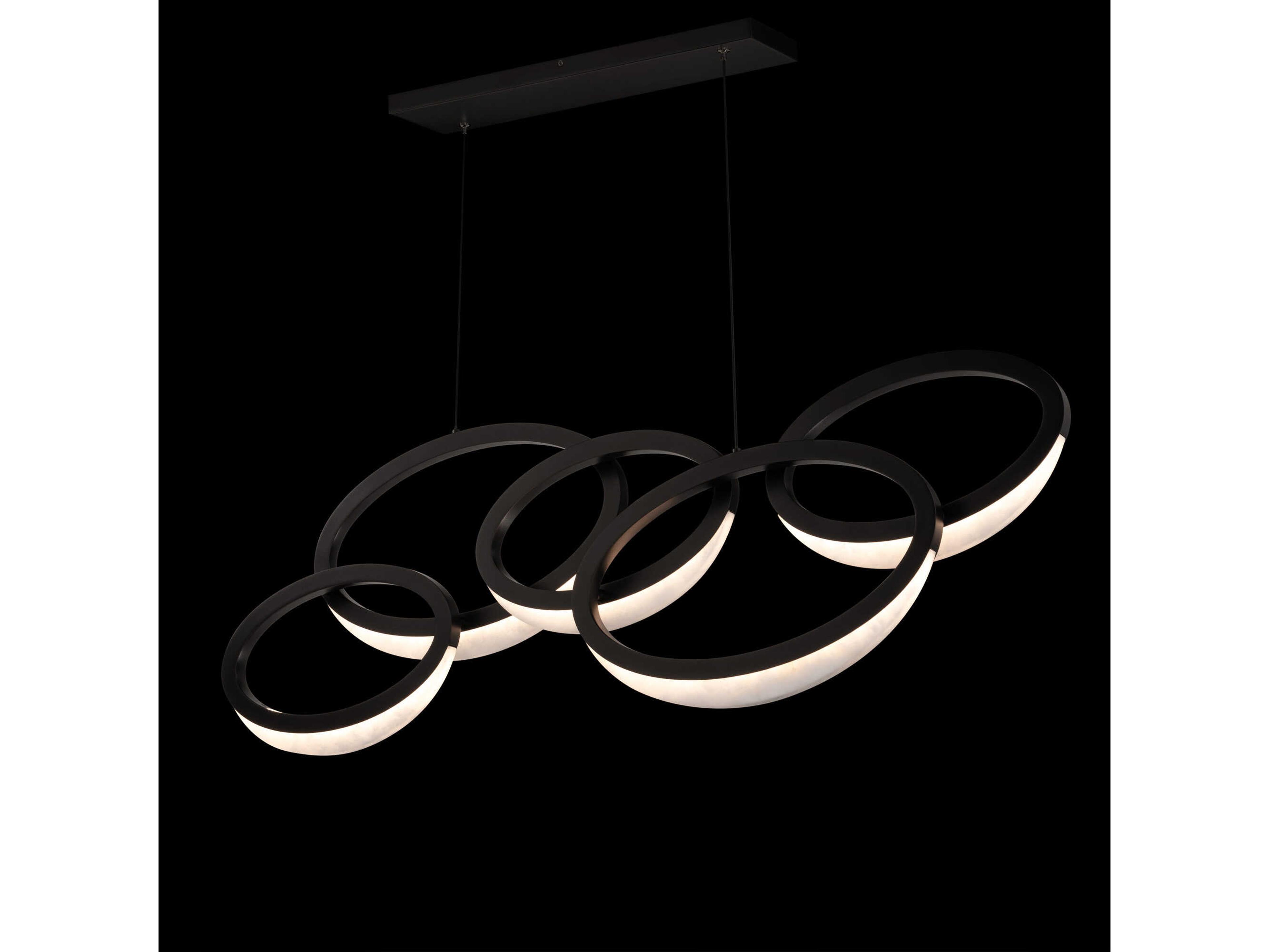 Modern Forms Orion 5-Light Black Glass LED Geometric Island Pendant