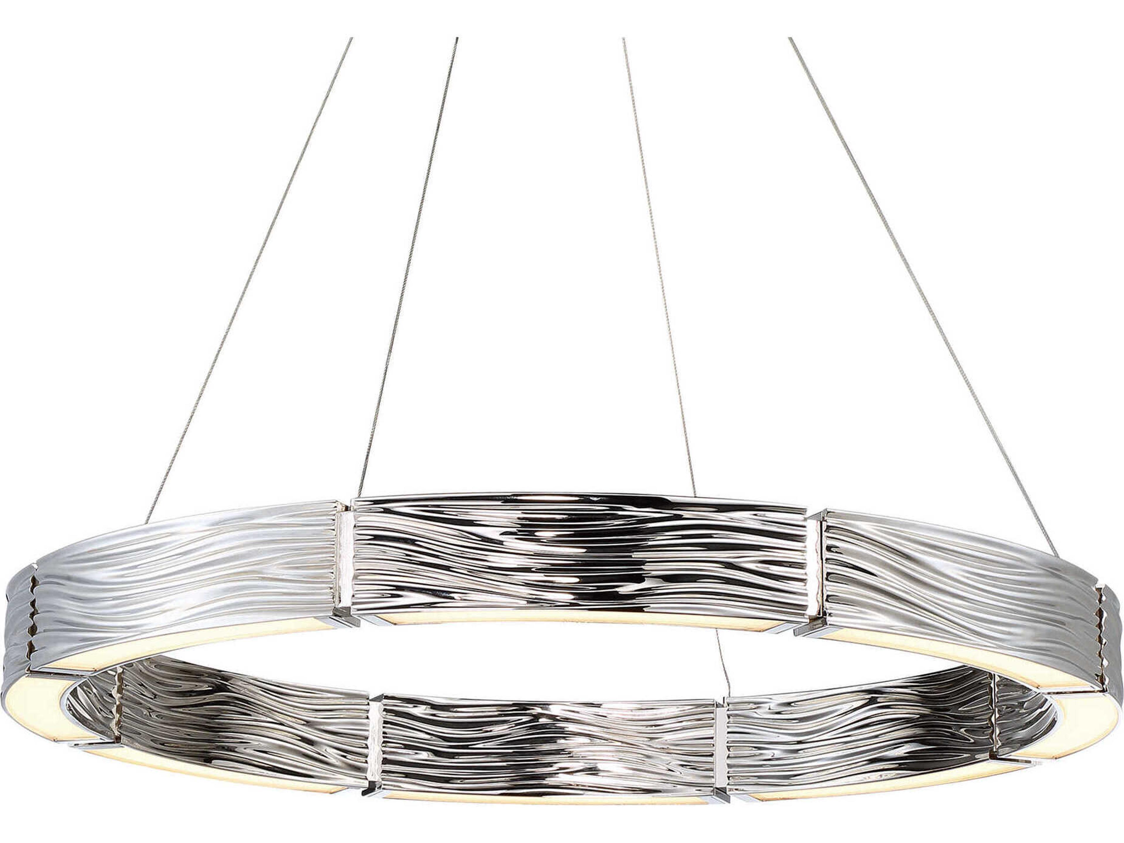 Modern Forms Zelda 12-Light Polished Nickel Glass LED Round Pendant