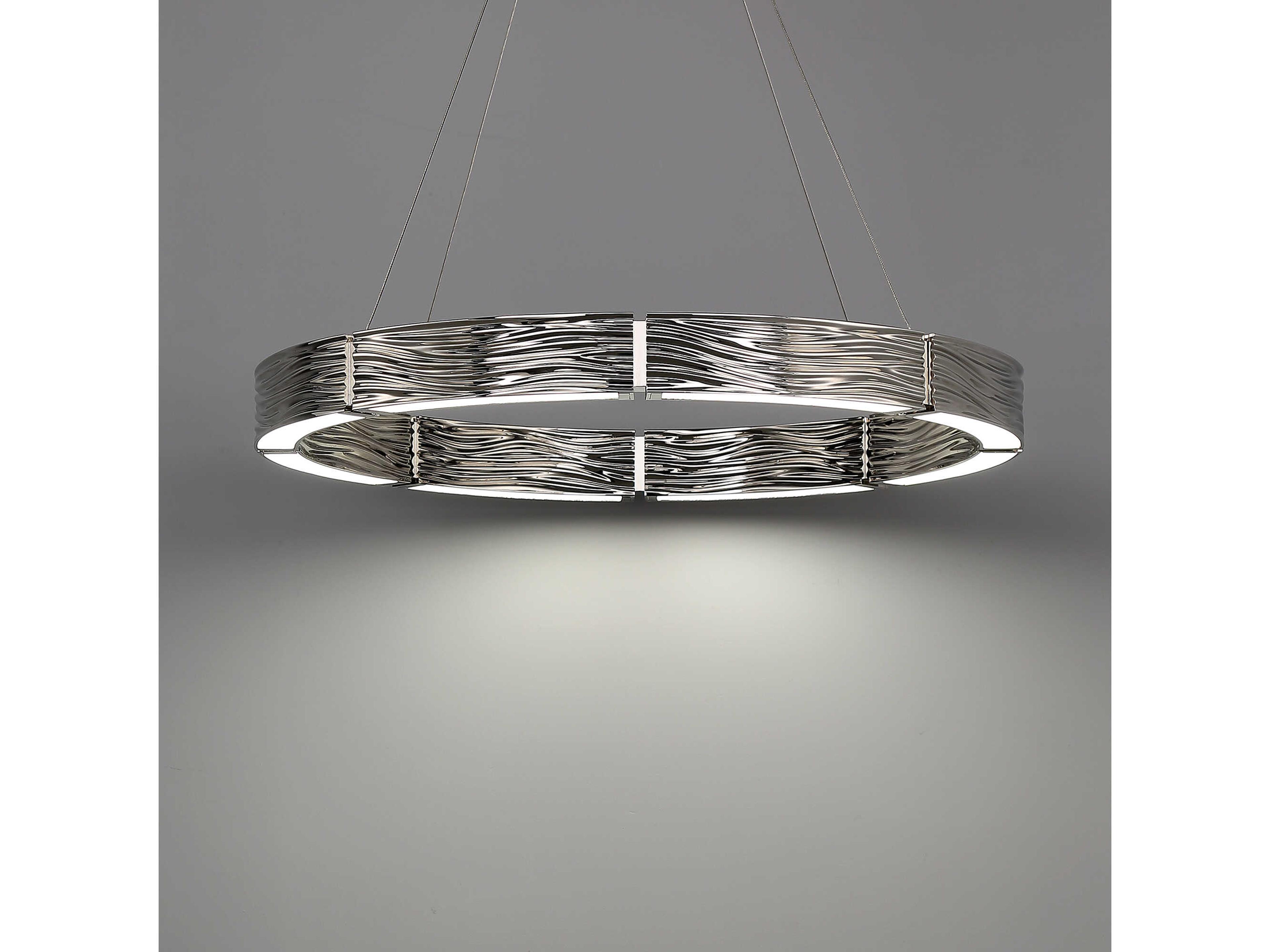 Modern Forms Zelda 12-Light Polished Nickel Glass LED Round Pendant