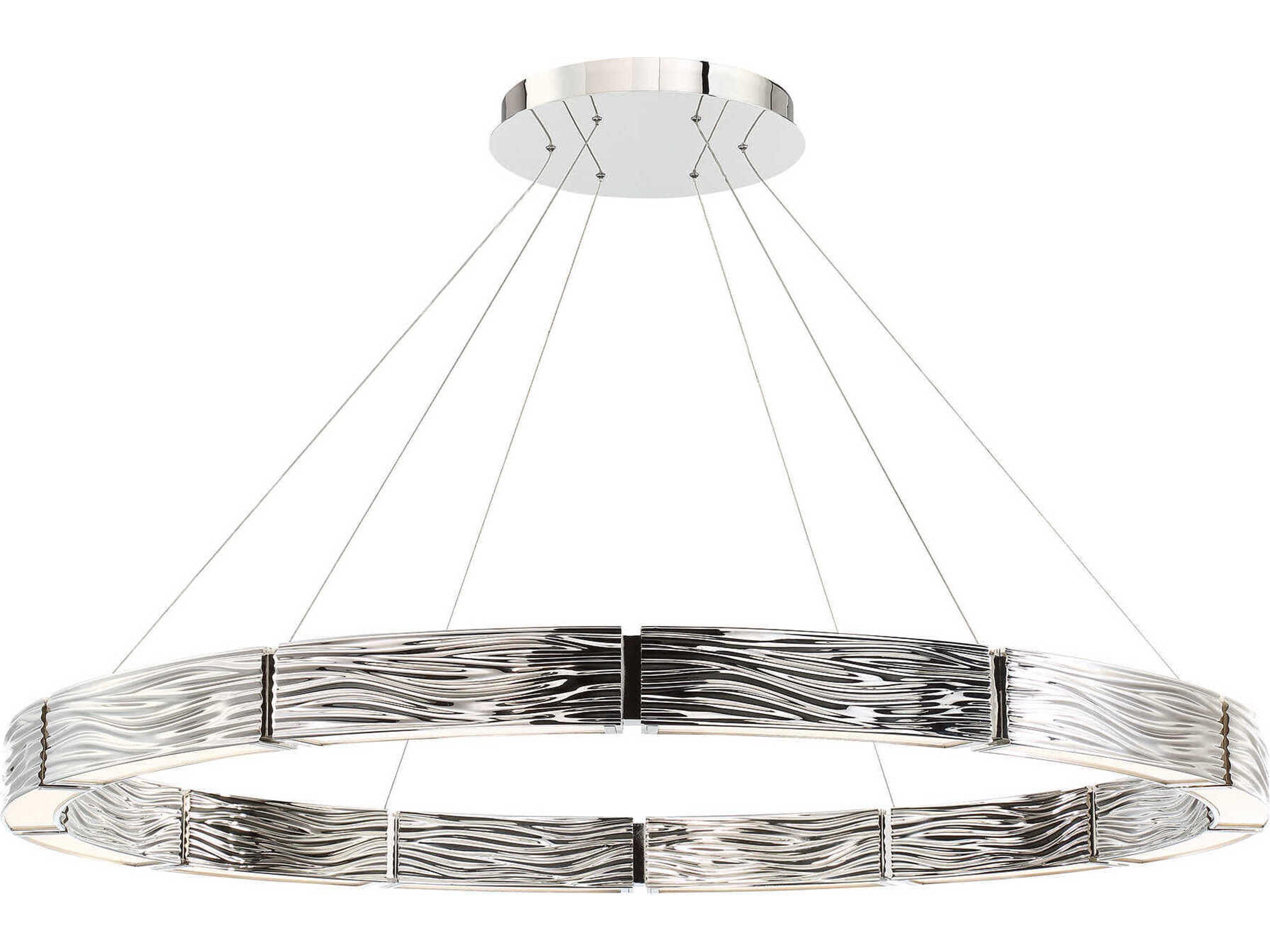 Zelda 12-Light Polished Nickel Glass LED Round Pendant