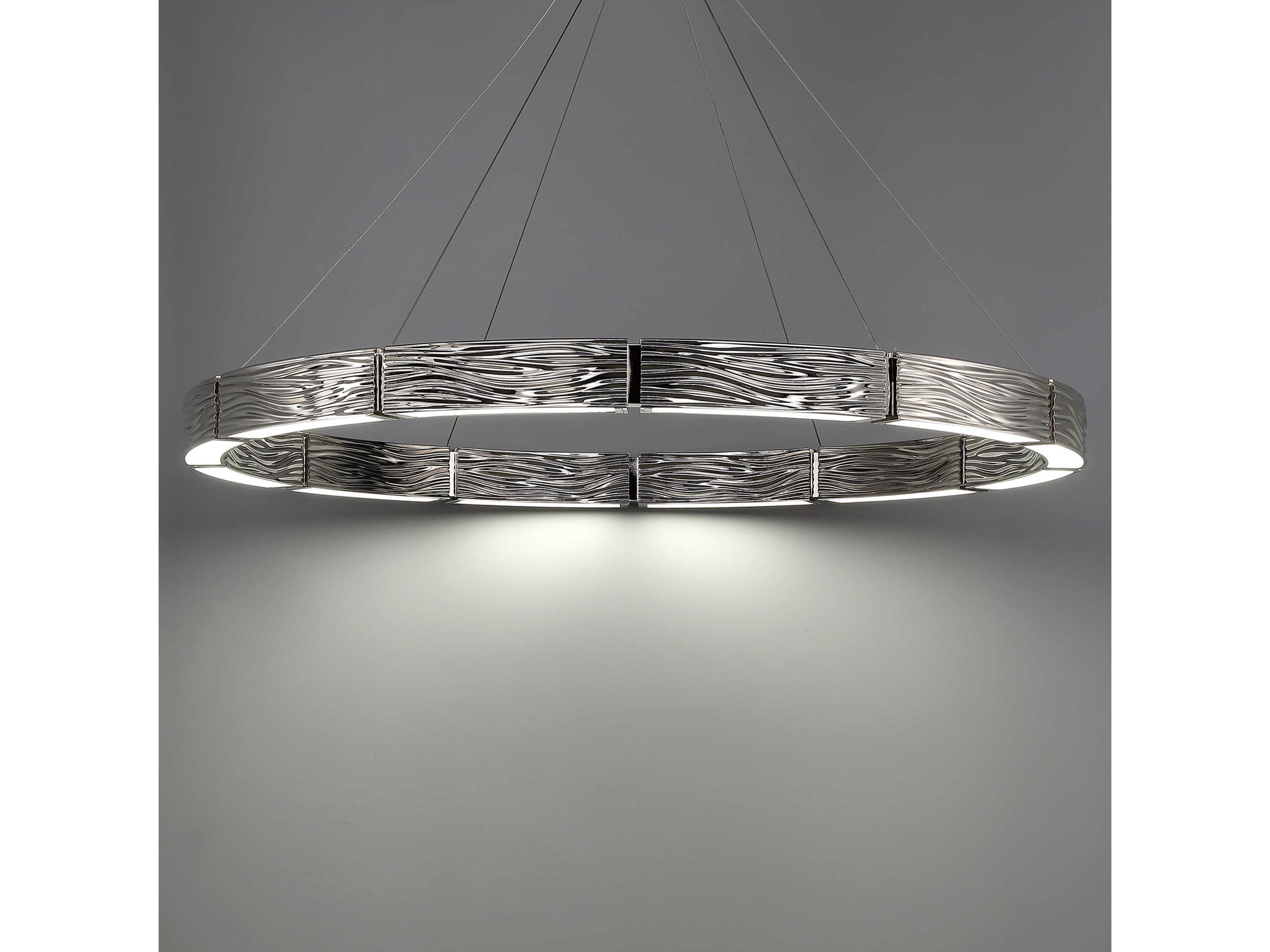 Modern Forms Zelda 12-Light Polished Nickel Glass LED Round Pendant