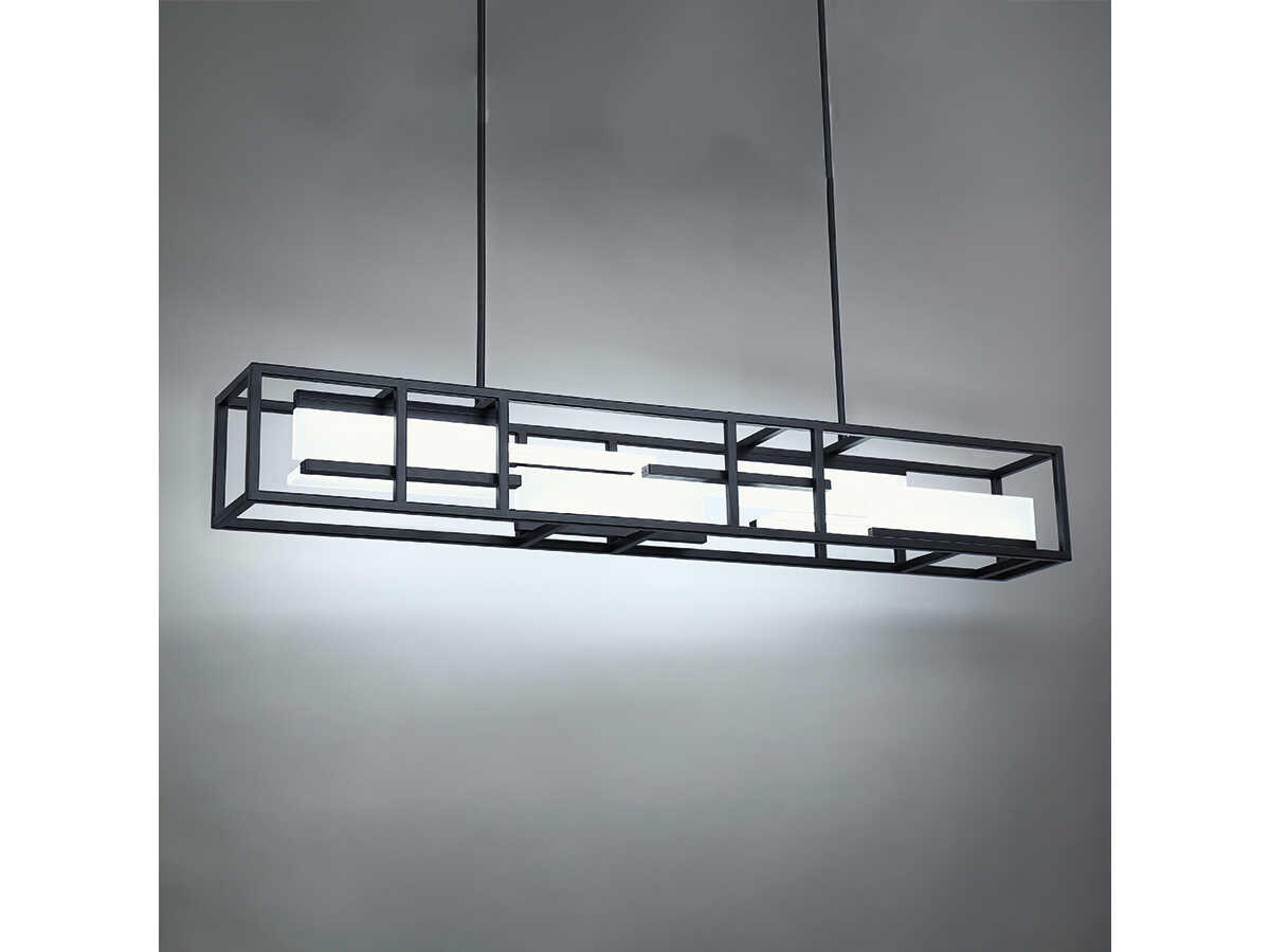Modern Forms Memory 1-Light Black LED Geometric Linear Island Pendant