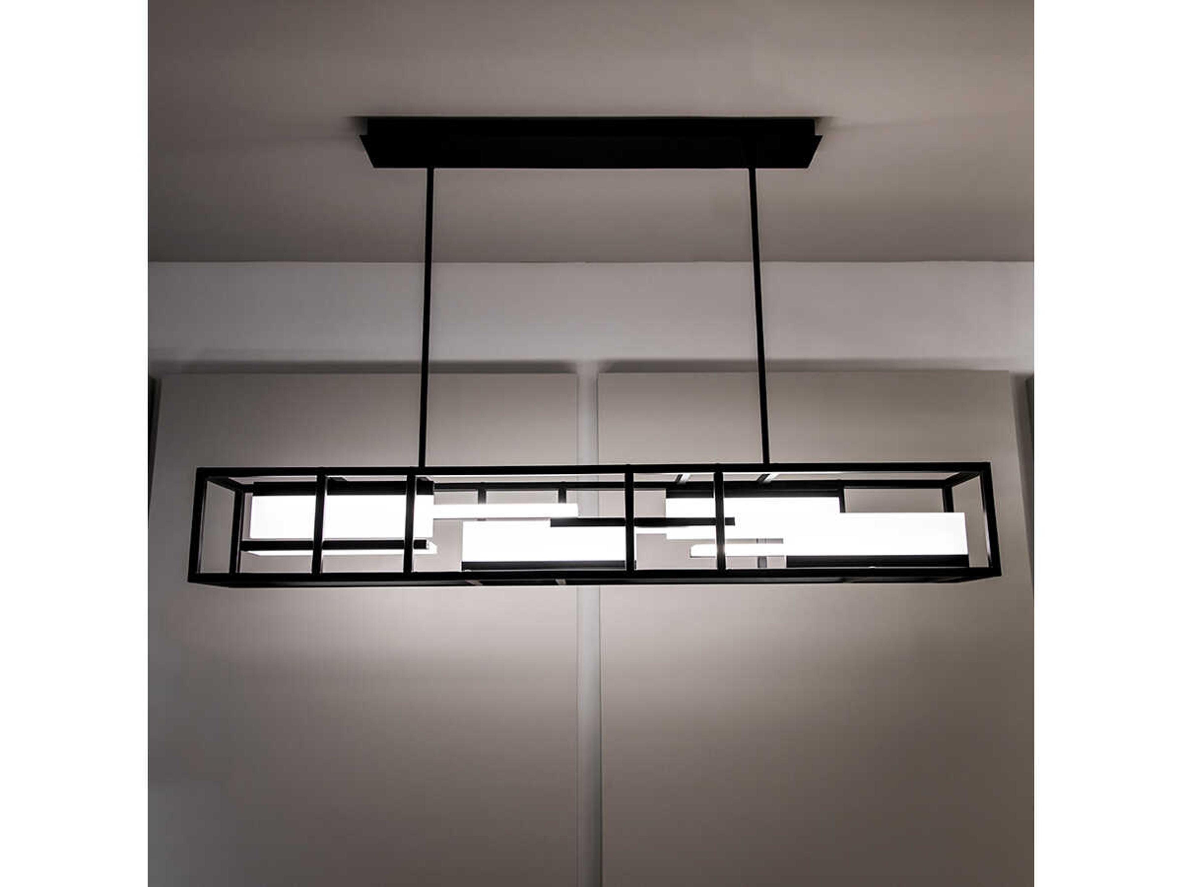 Modern Forms Memory 1-Light Black LED Geometric Linear Island Pendant