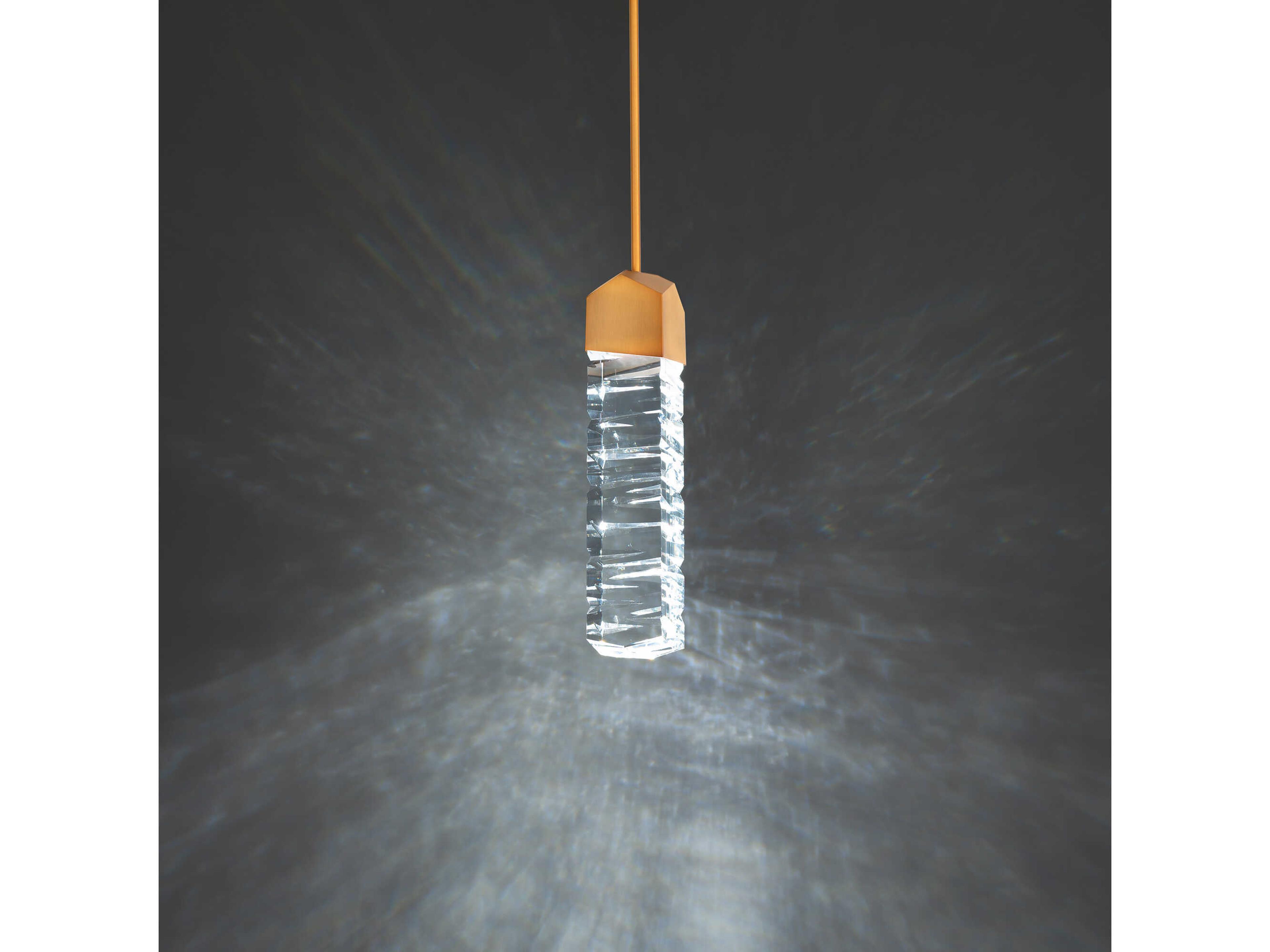 Modern Forms Juliet 1-Light Aged Brass Crystal LED Mini Pendant