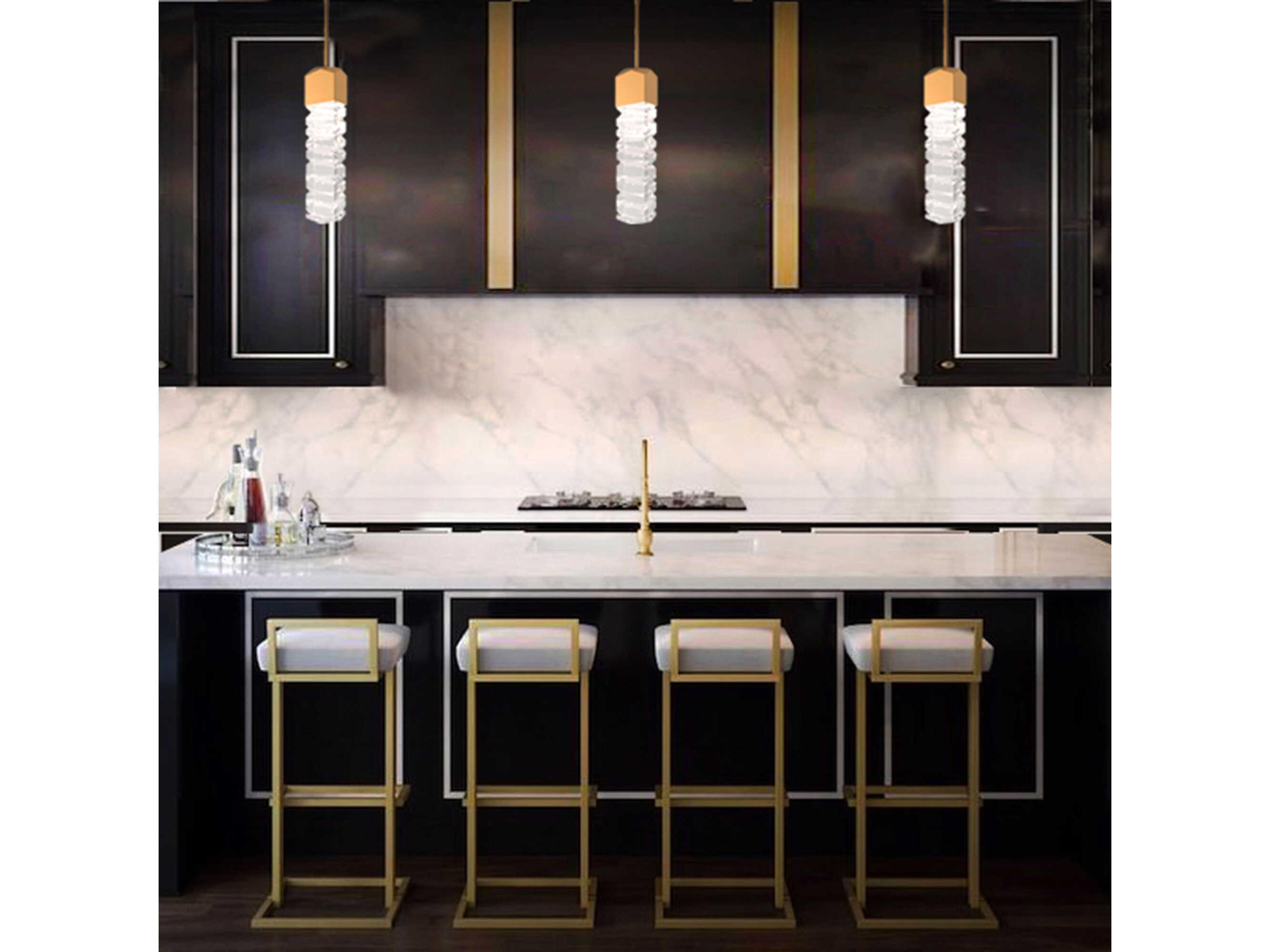 Modern Forms Juliet 1-Light Aged Brass Crystal LED Mini Pendant