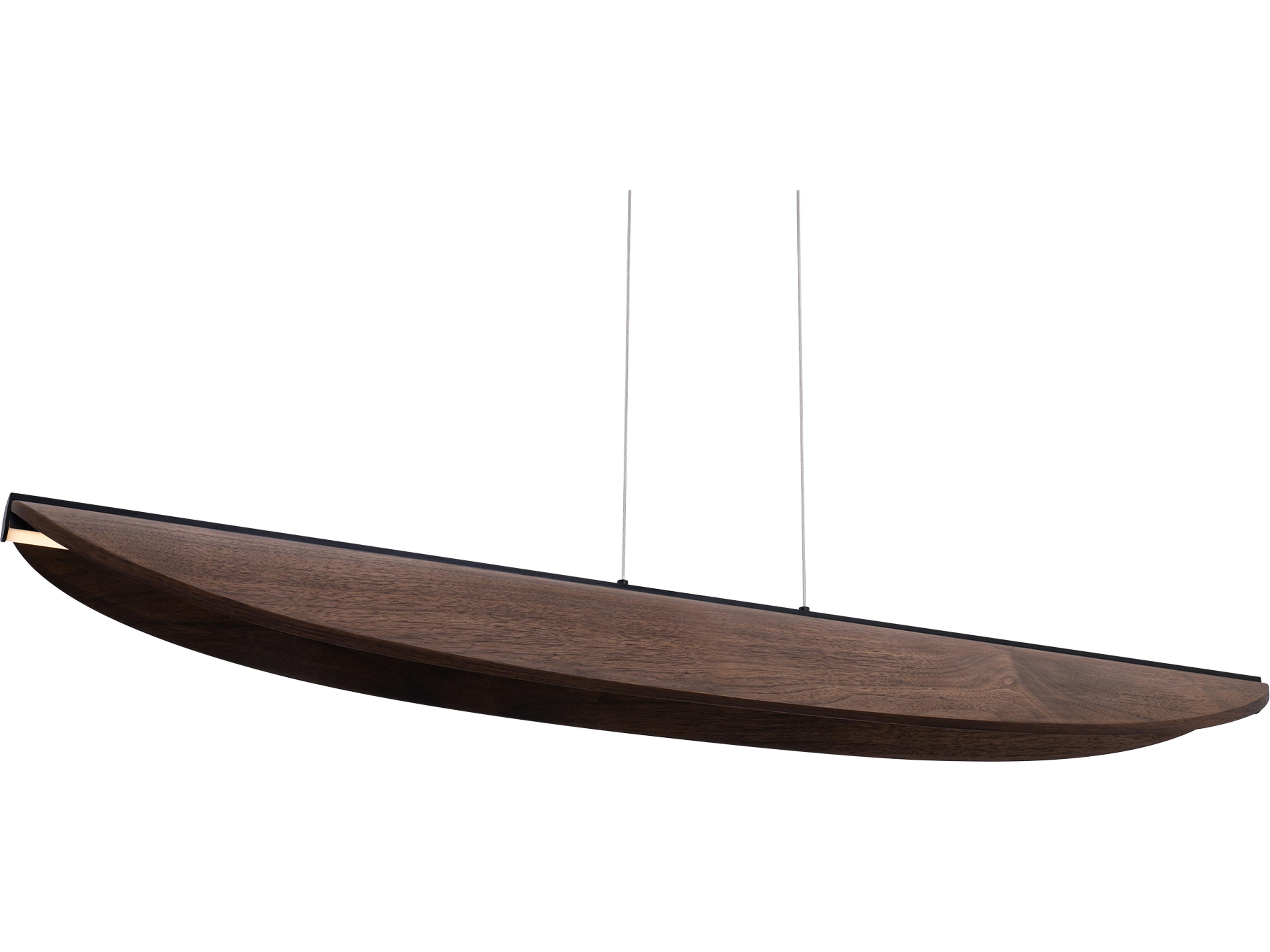Kiefer 1-Light Black Dark Walnut Brown Linear Island Pendant