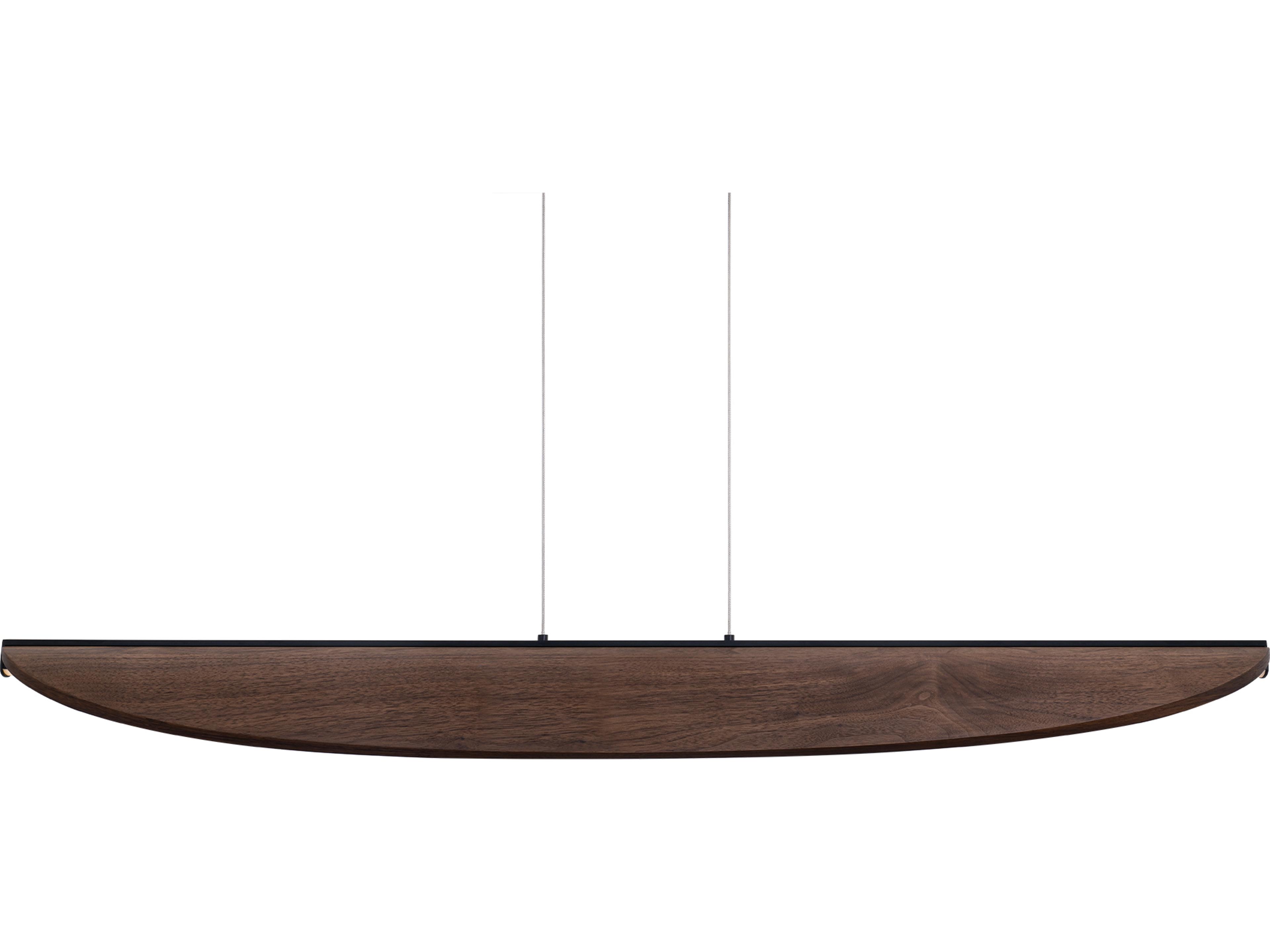 Modern Forms Kiefer 1-Light Black Dark Walnut Brown Linear Island Pendant