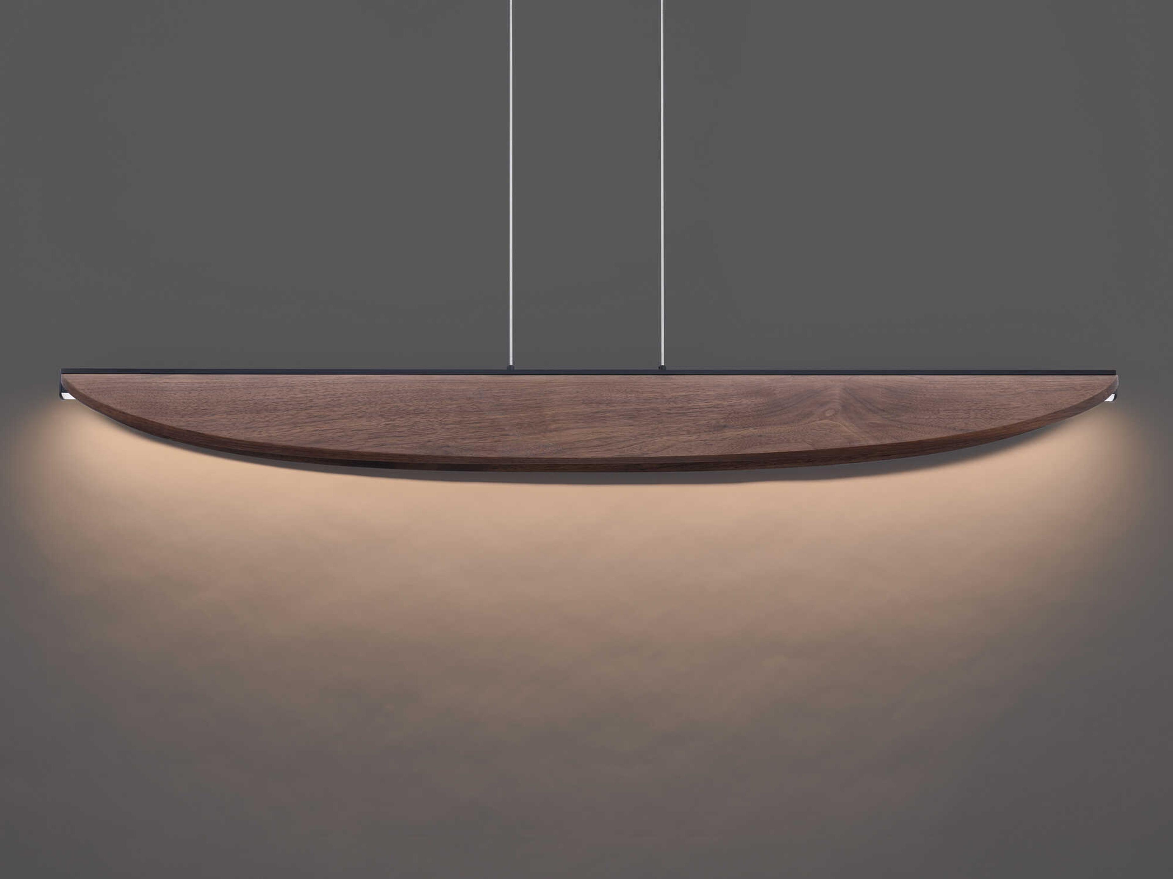 Modern Forms Kiefer 1-Light Black Dark Walnut Brown Linear Island Pendant