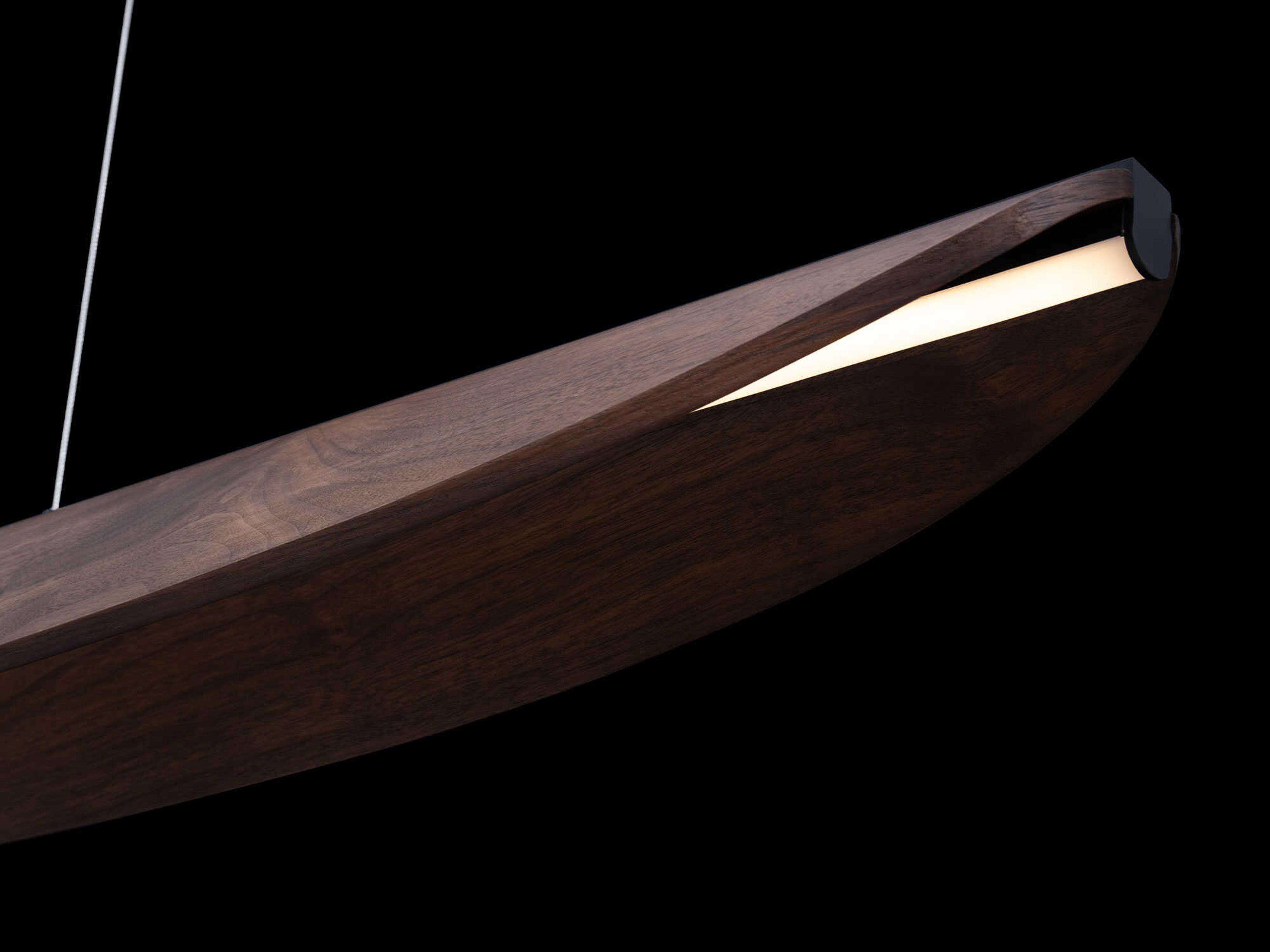 Modern Forms Kiefer 1-Light Black Dark Walnut Brown Linear Island Pendant