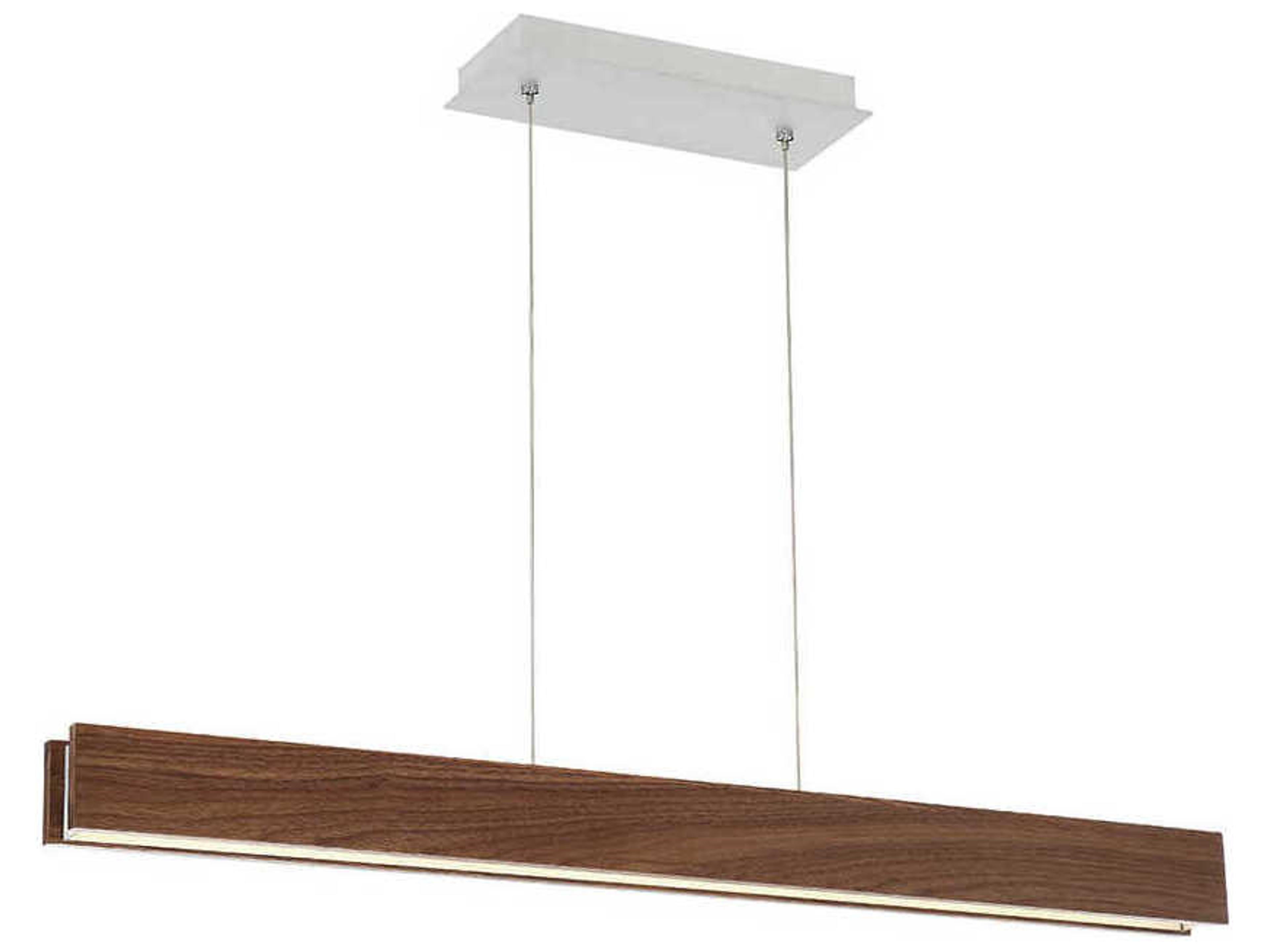 Modern Forms Drift 1-Light Dark Walnut Brown Glass LED Linear Island Pendant