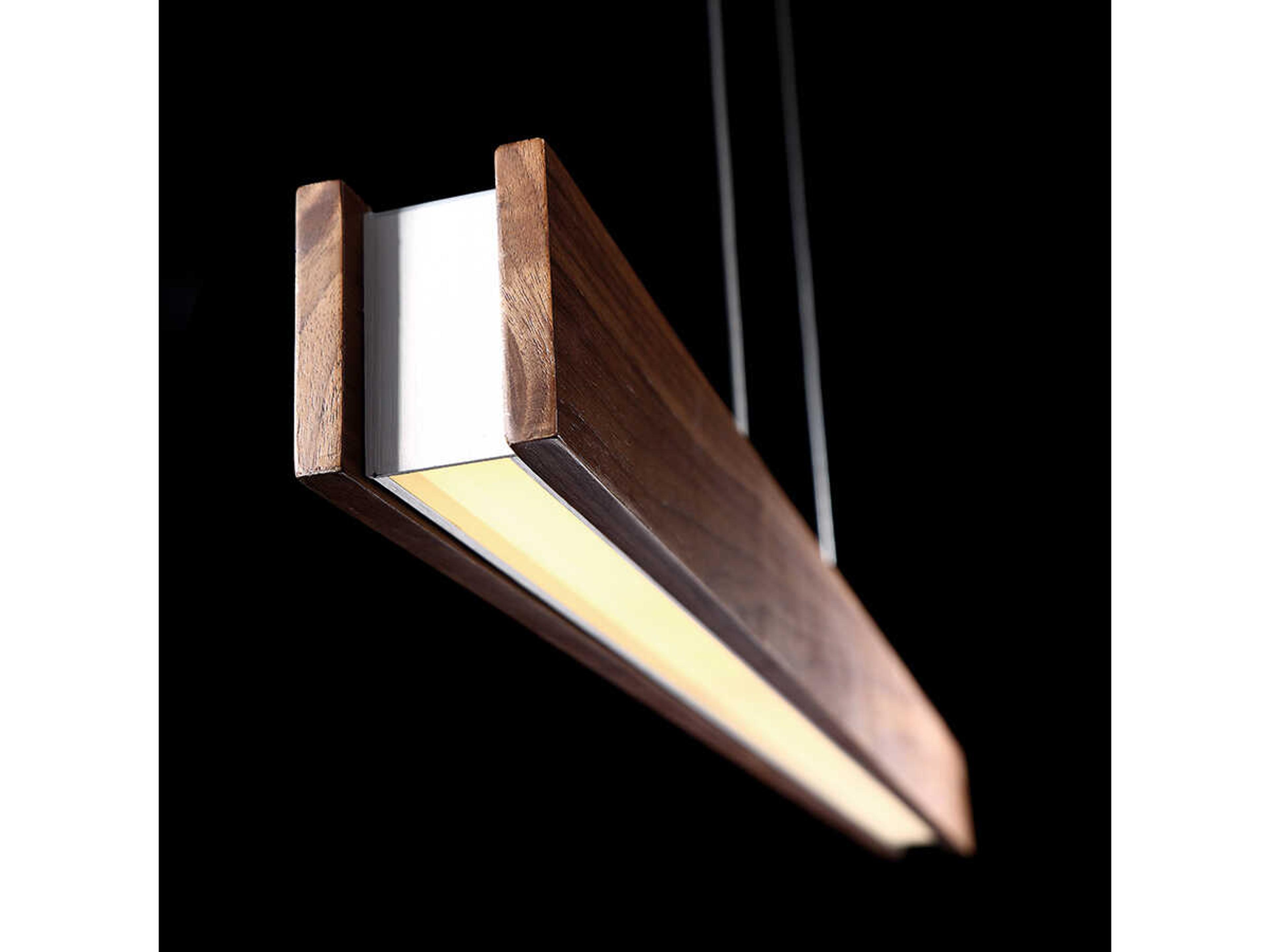 Modern Forms Drift 1-Light Dark Walnut Brown Glass LED Linear Island Pendant