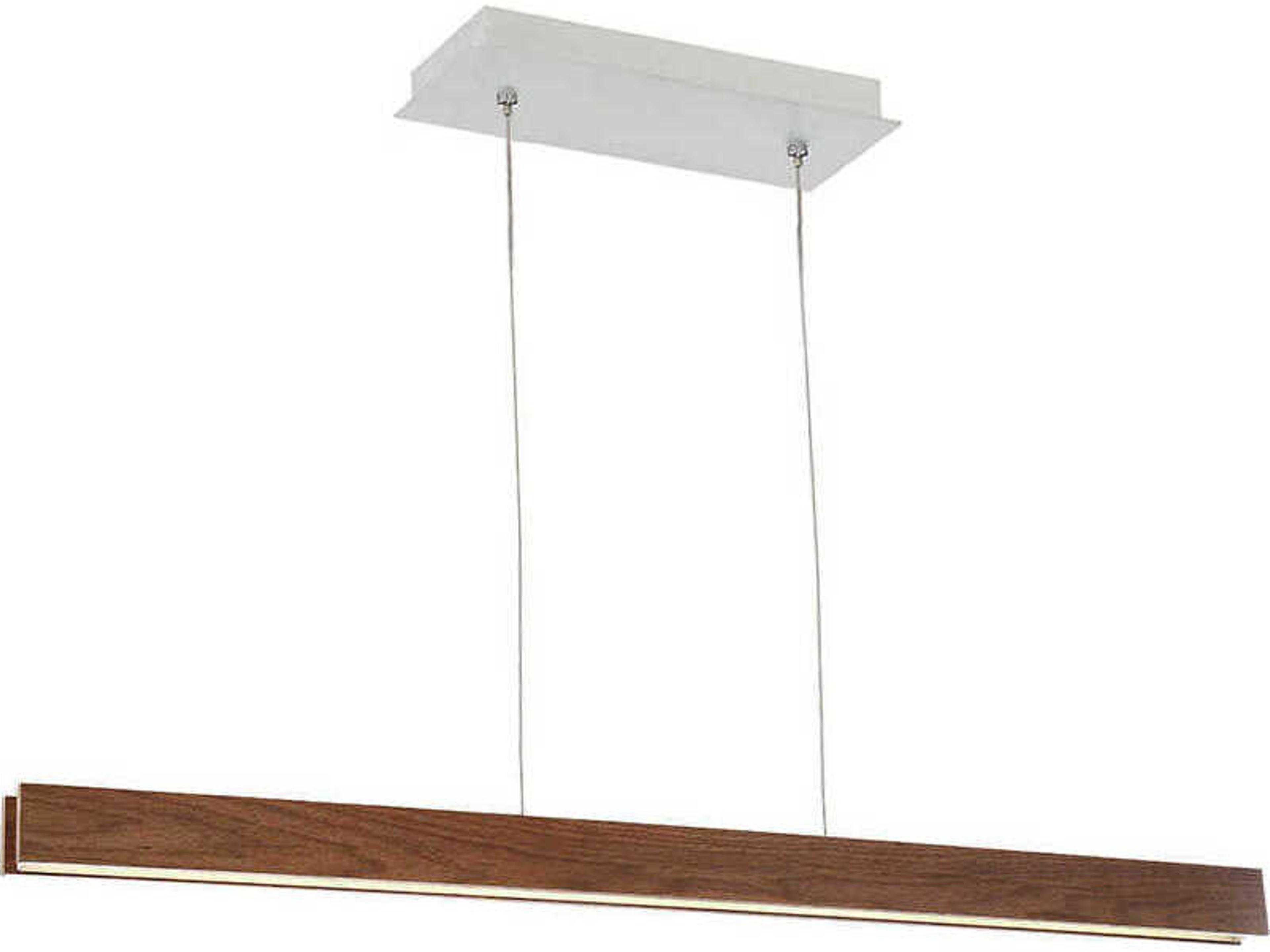 Modern Forms Drift 1-Light Dark Walnut Brown Glass LED Linear Island Pendant