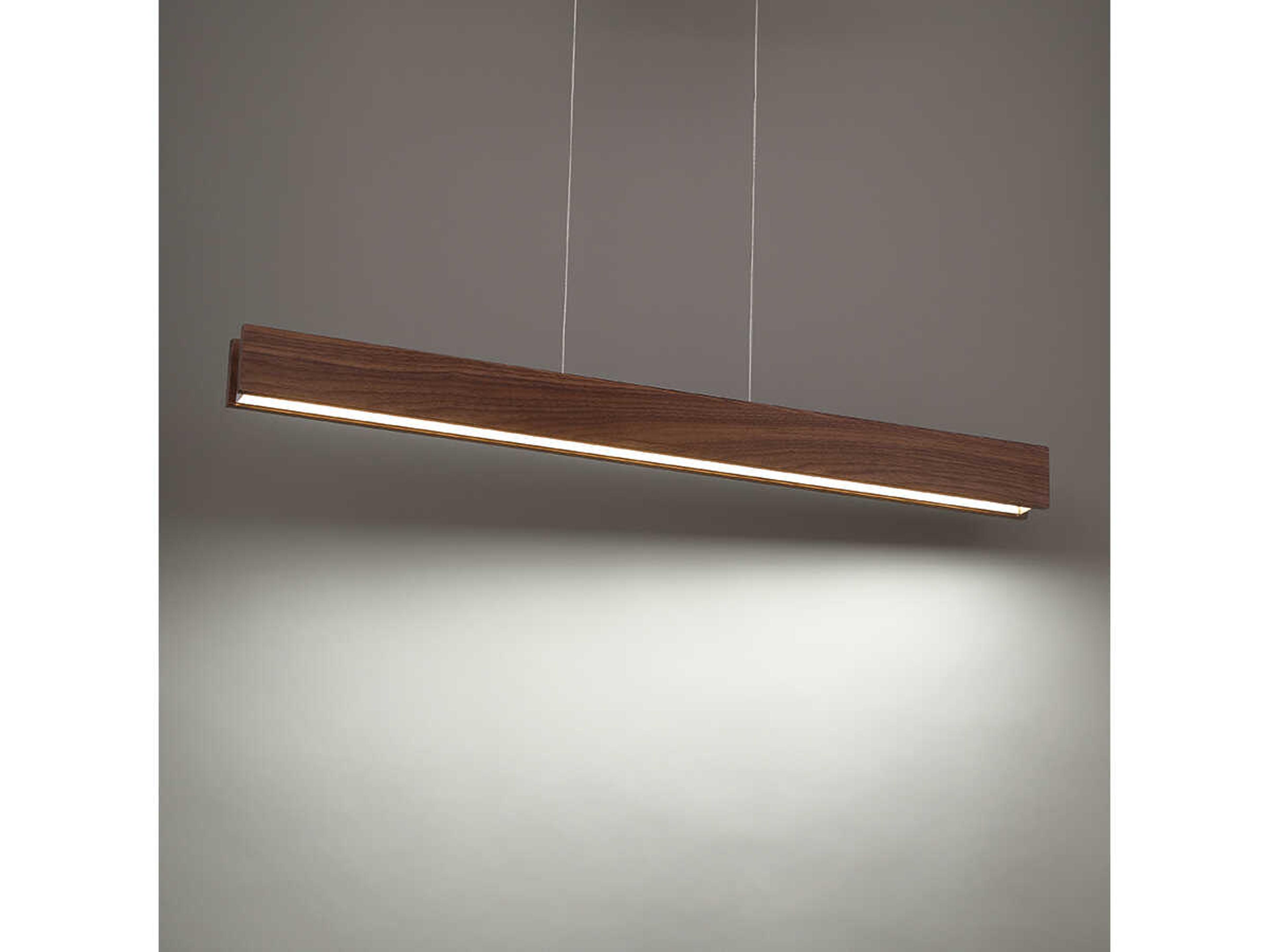 Modern Forms Drift 1-Light Dark Walnut Brown Glass LED Linear Island Pendant