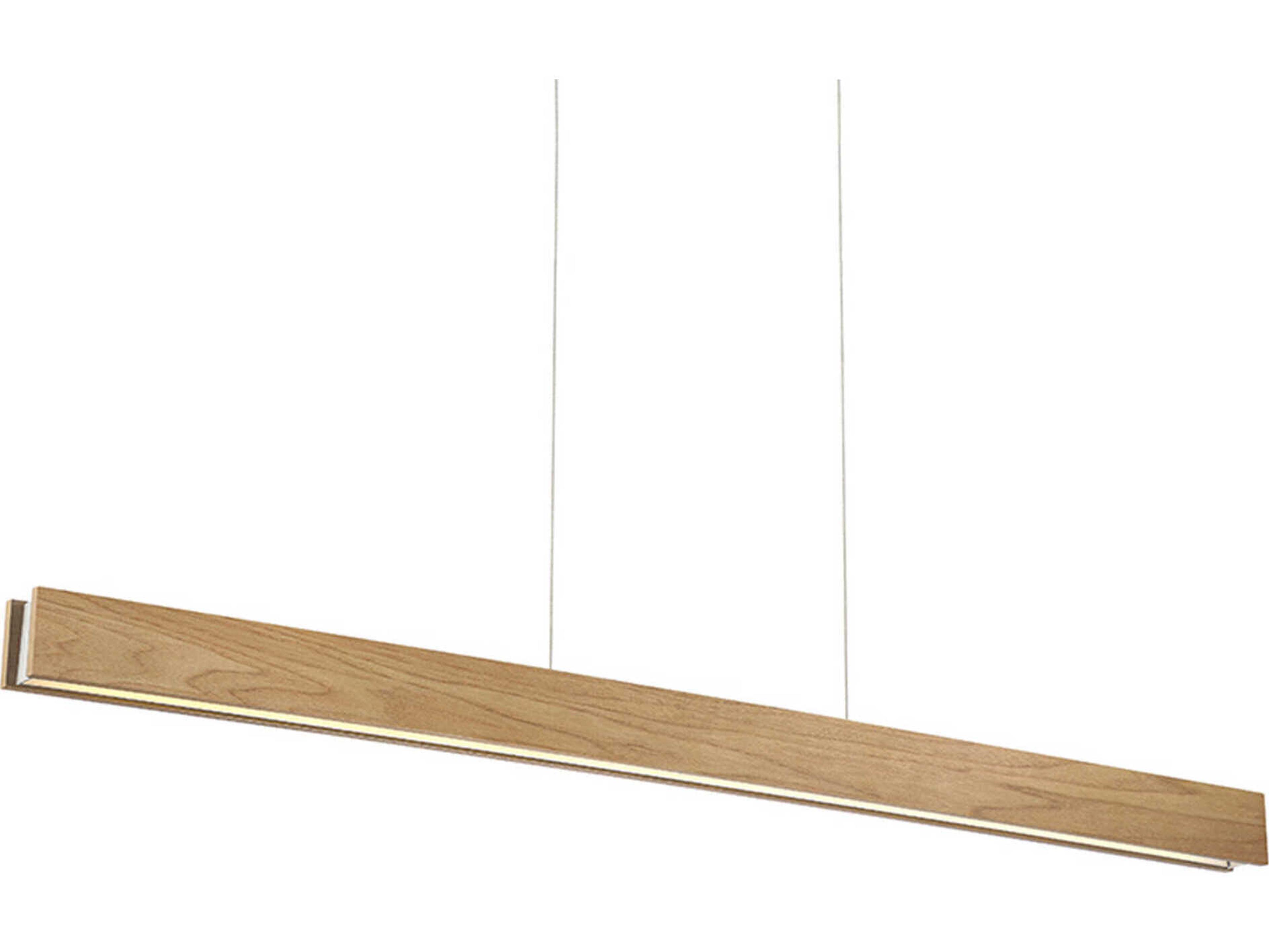 Modern Forms Drift 1-Light Walnut Brown Glass LED Linear Island Pendant