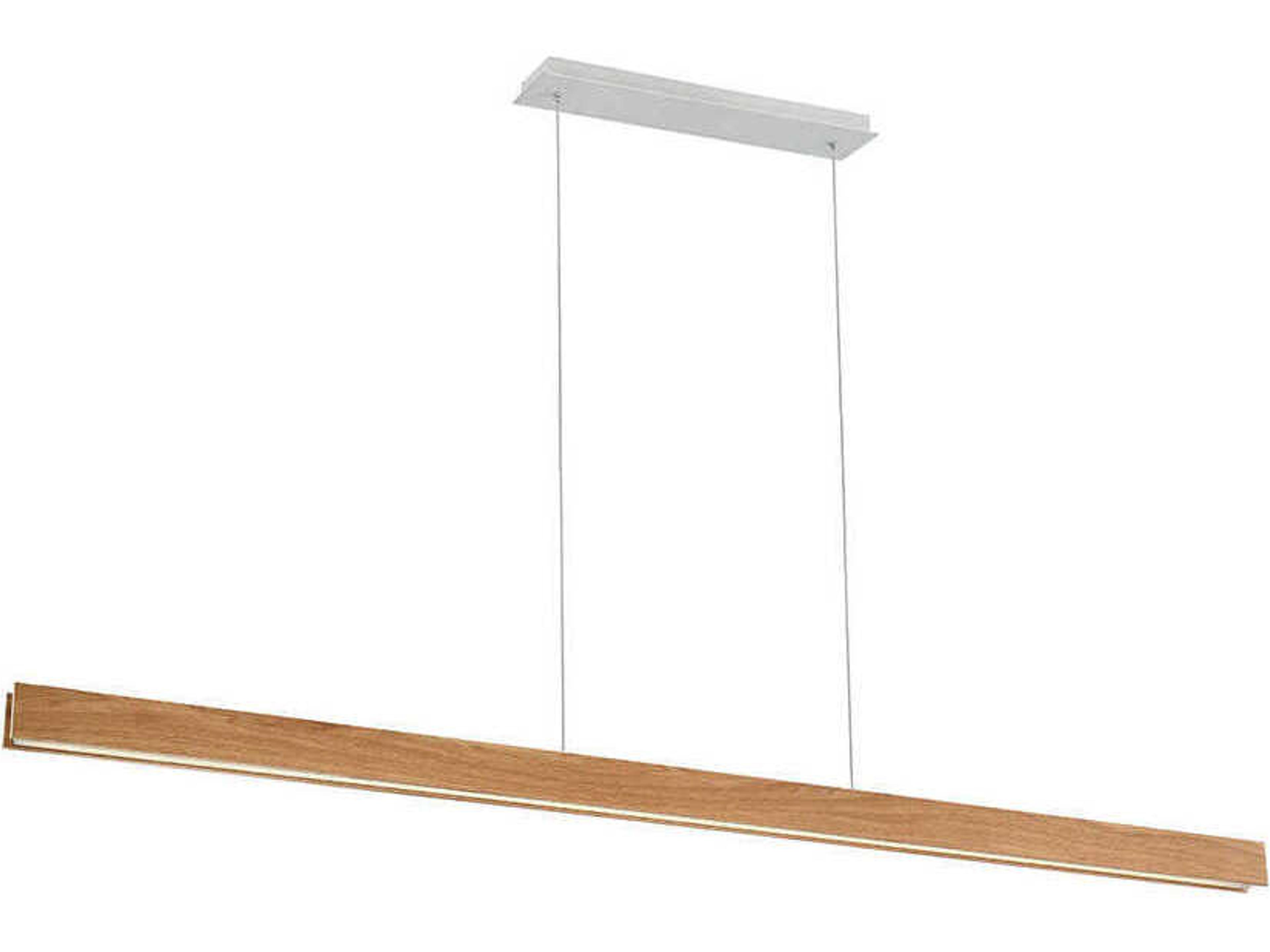 Modern Forms Drift 1-Light Walnut Brown Glass LED Linear Island Pendant