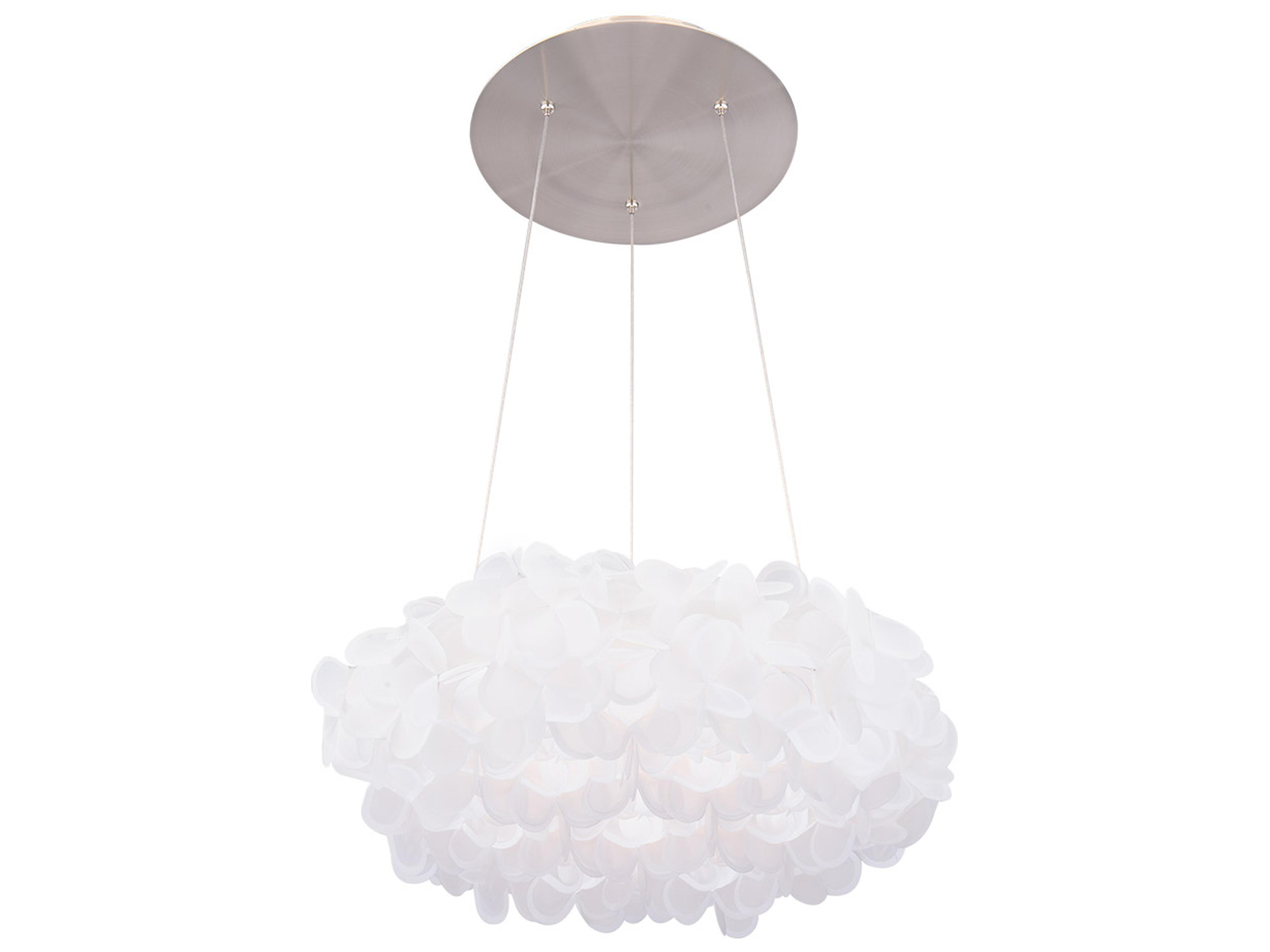 Fluffy 1-Light Brushed Nickel White LED Pendant