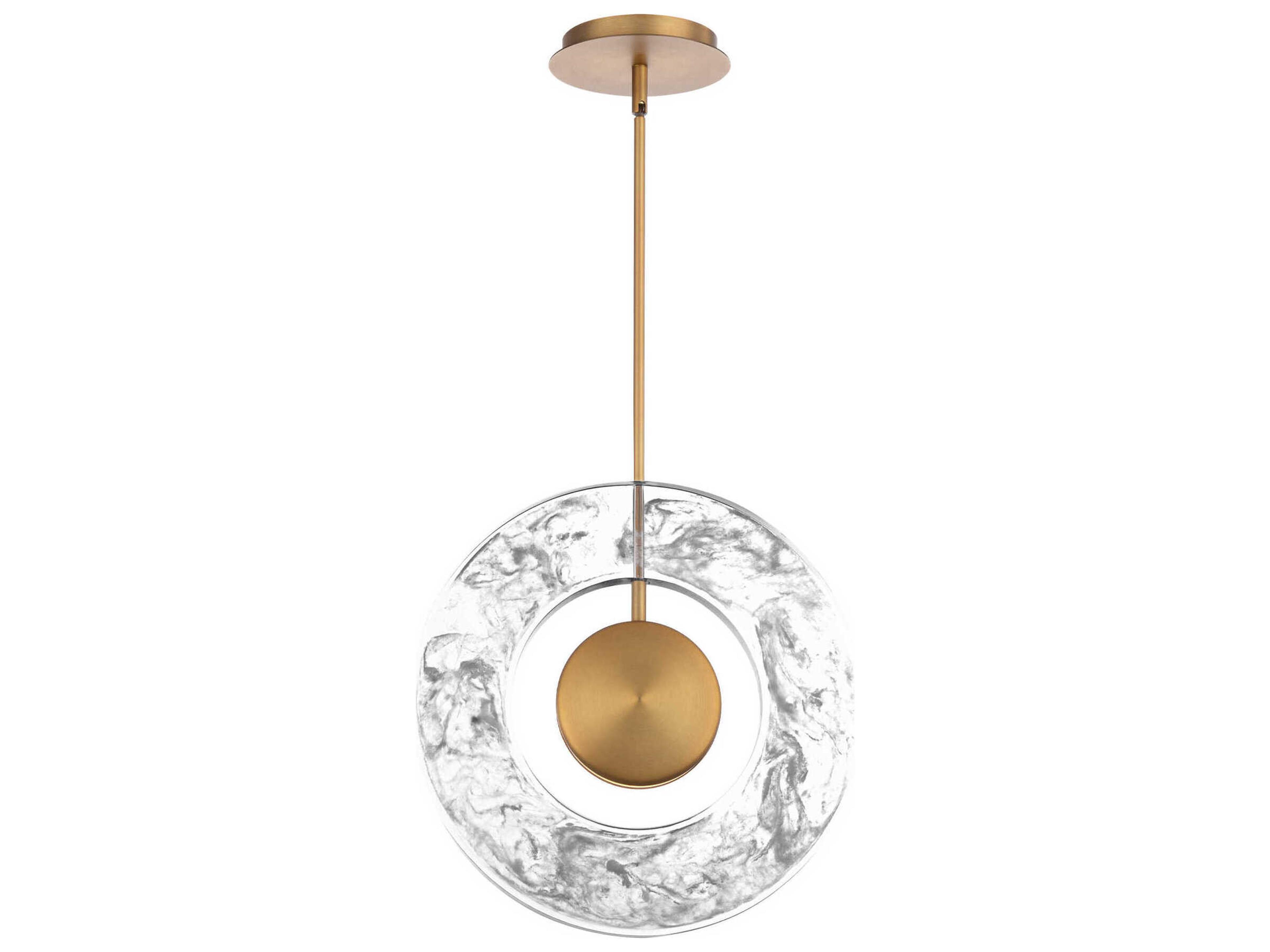 Cymbal 1-Light Aged Brass LED Round Pendant