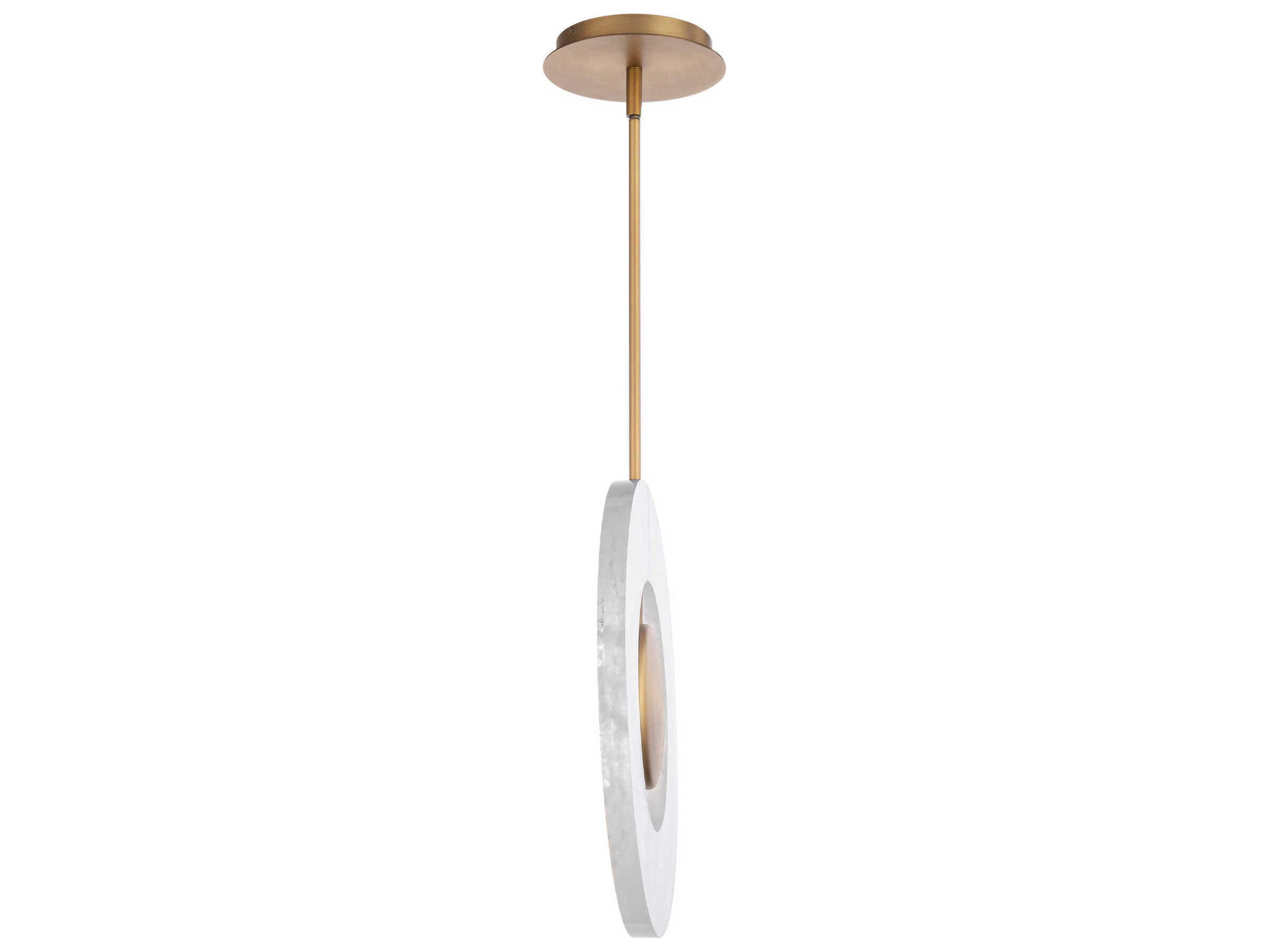 Modern Forms Cymbal 1-Light Aged Brass LED Round Pendant