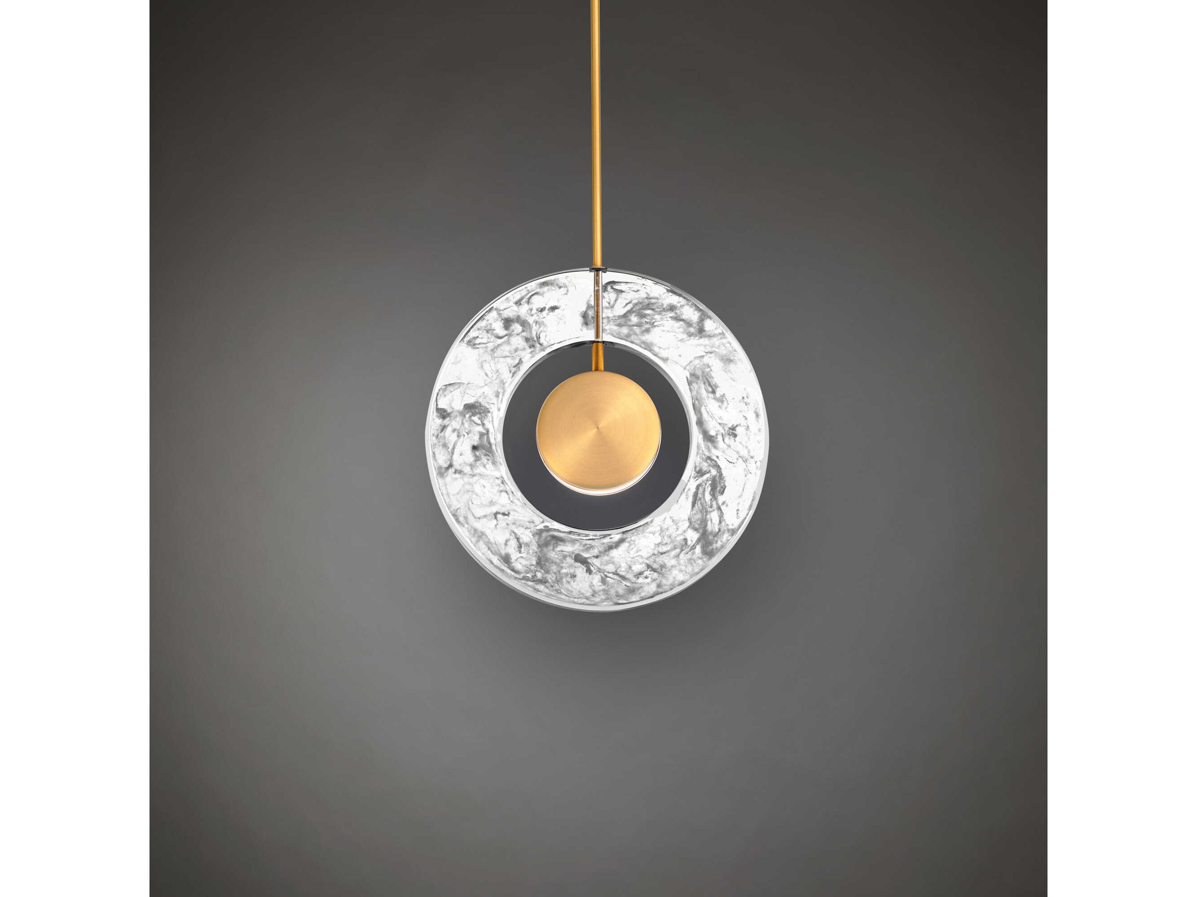 Modern Forms Cymbal 1-Light Aged Brass LED Round Pendant