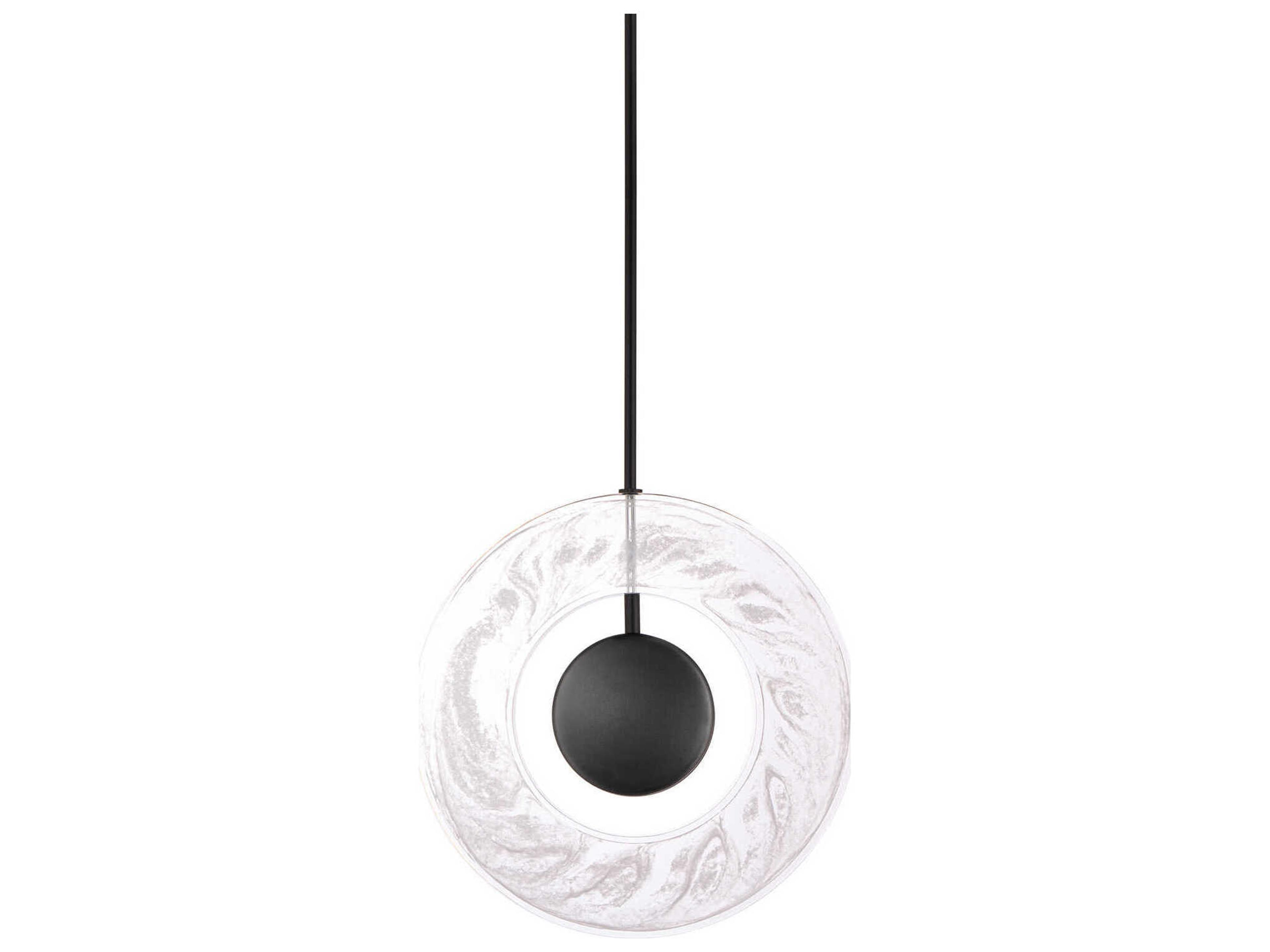 Modern Forms Cymbal 1-Light Black LED Round Pendant