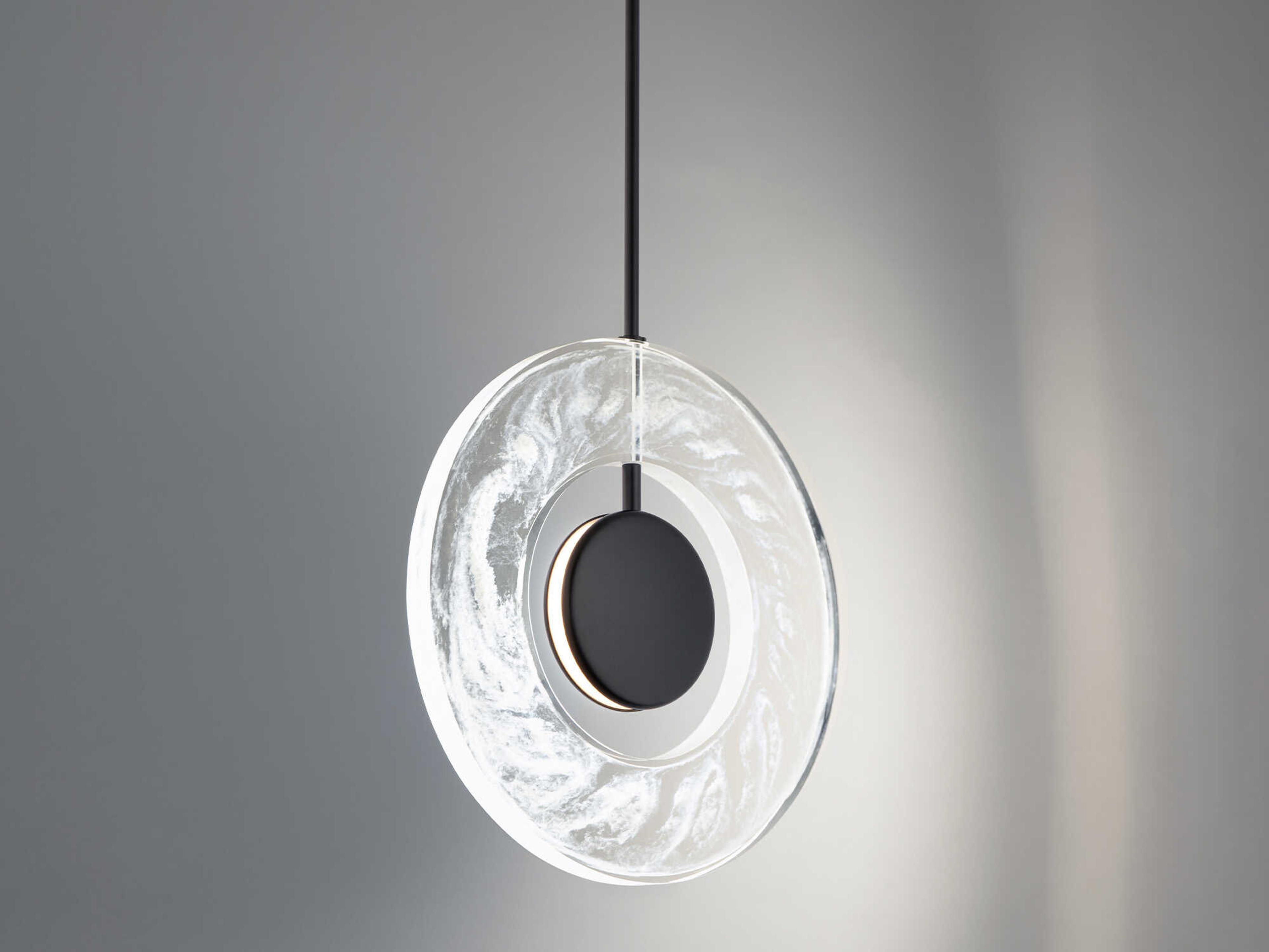 Modern Forms Cymbal 1-Light Black LED Round Pendant