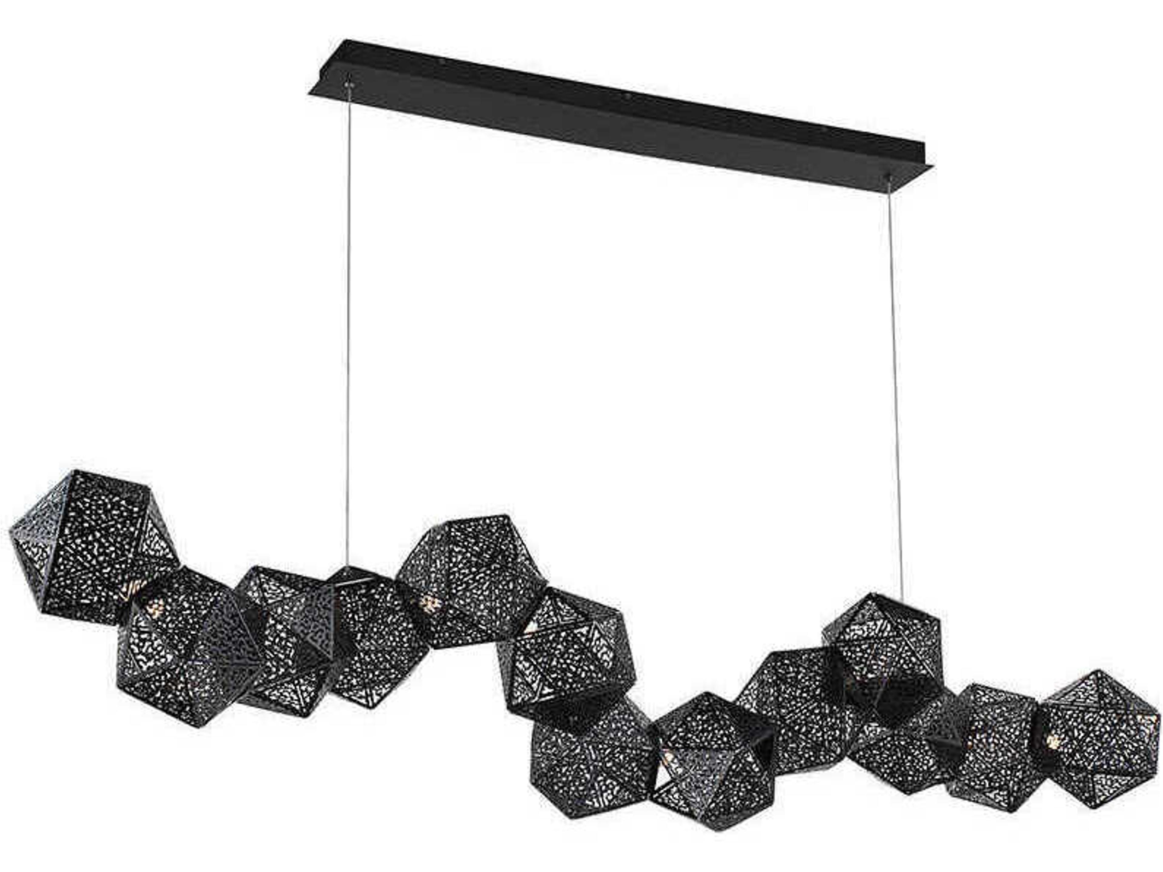 Modern Forms Riddle 13-Light Black LED Geometric Linear Island Pendant