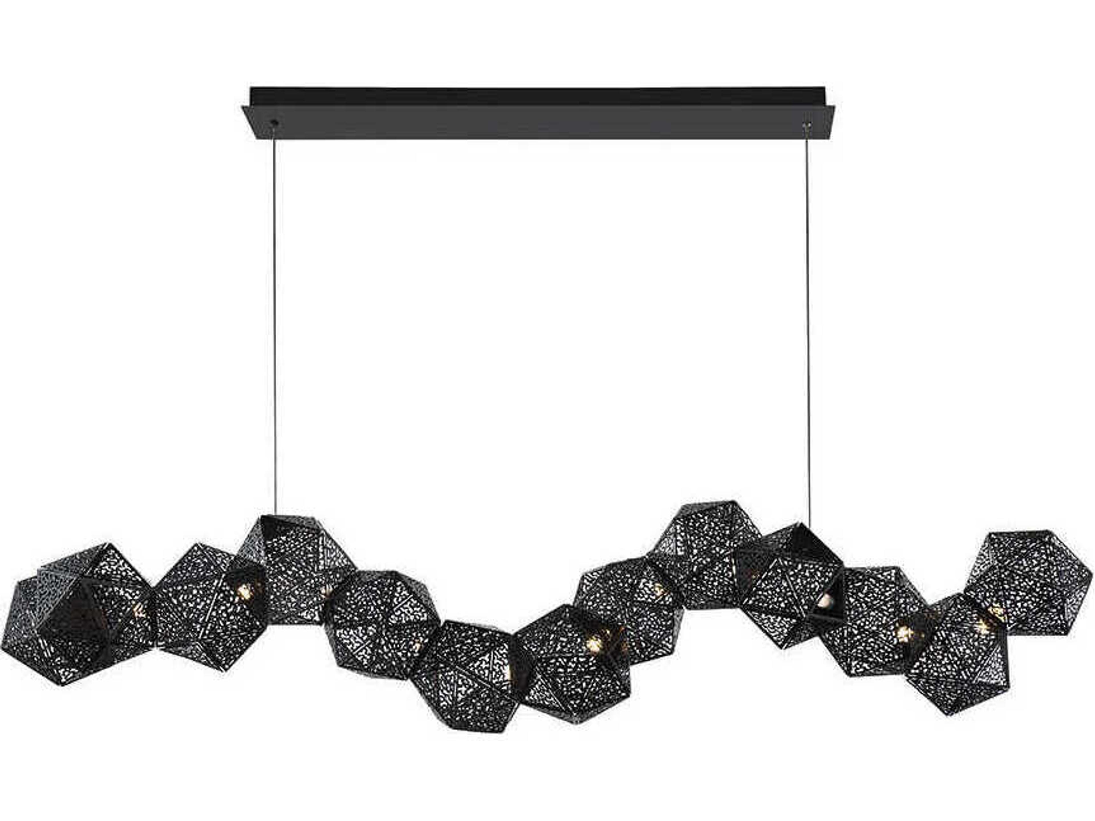 Modern Forms Riddle 13-Light Black LED Geometric Linear Island Pendant