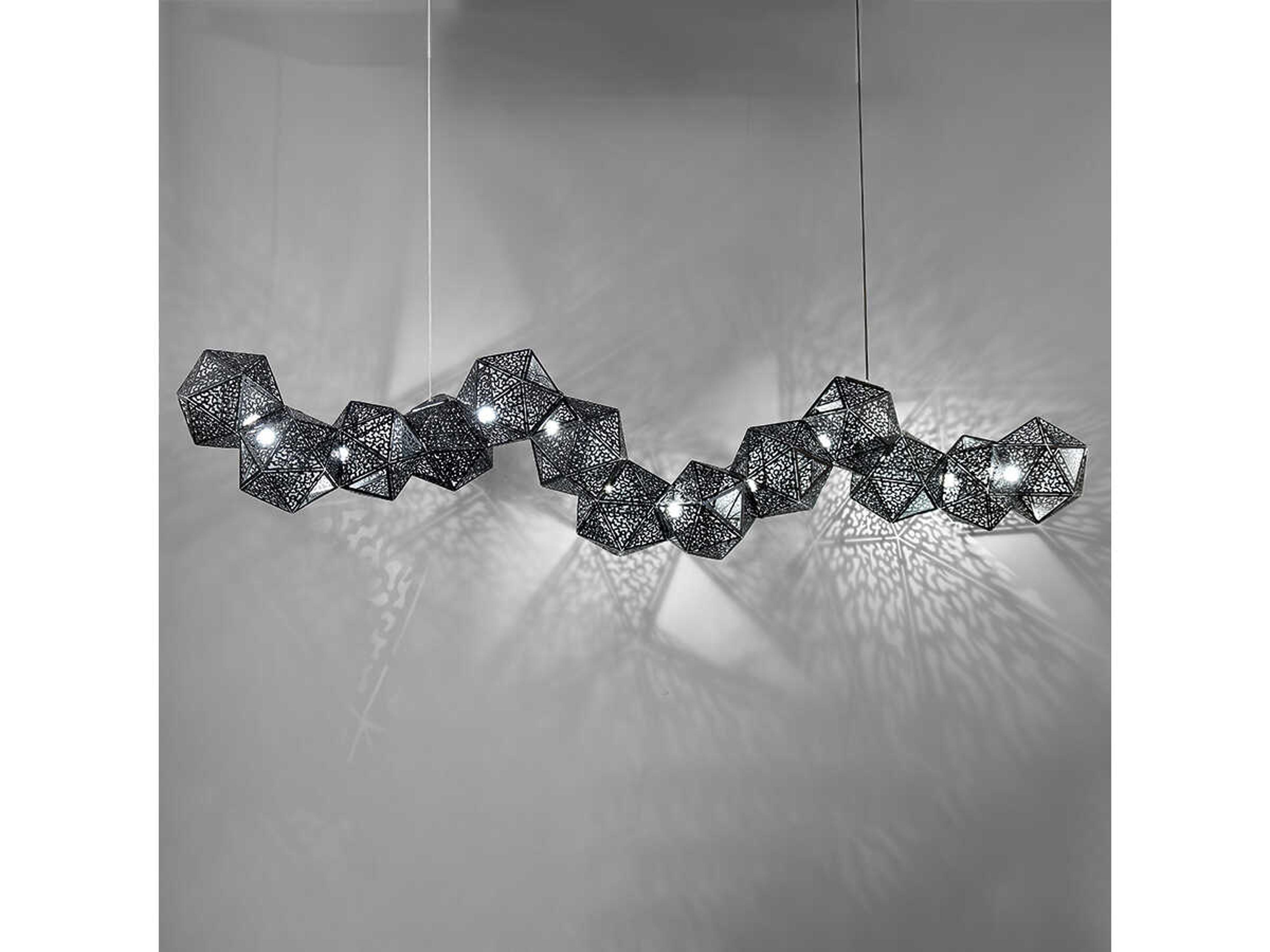 Modern Forms Riddle 13-Light Black LED Geometric Linear Island Pendant