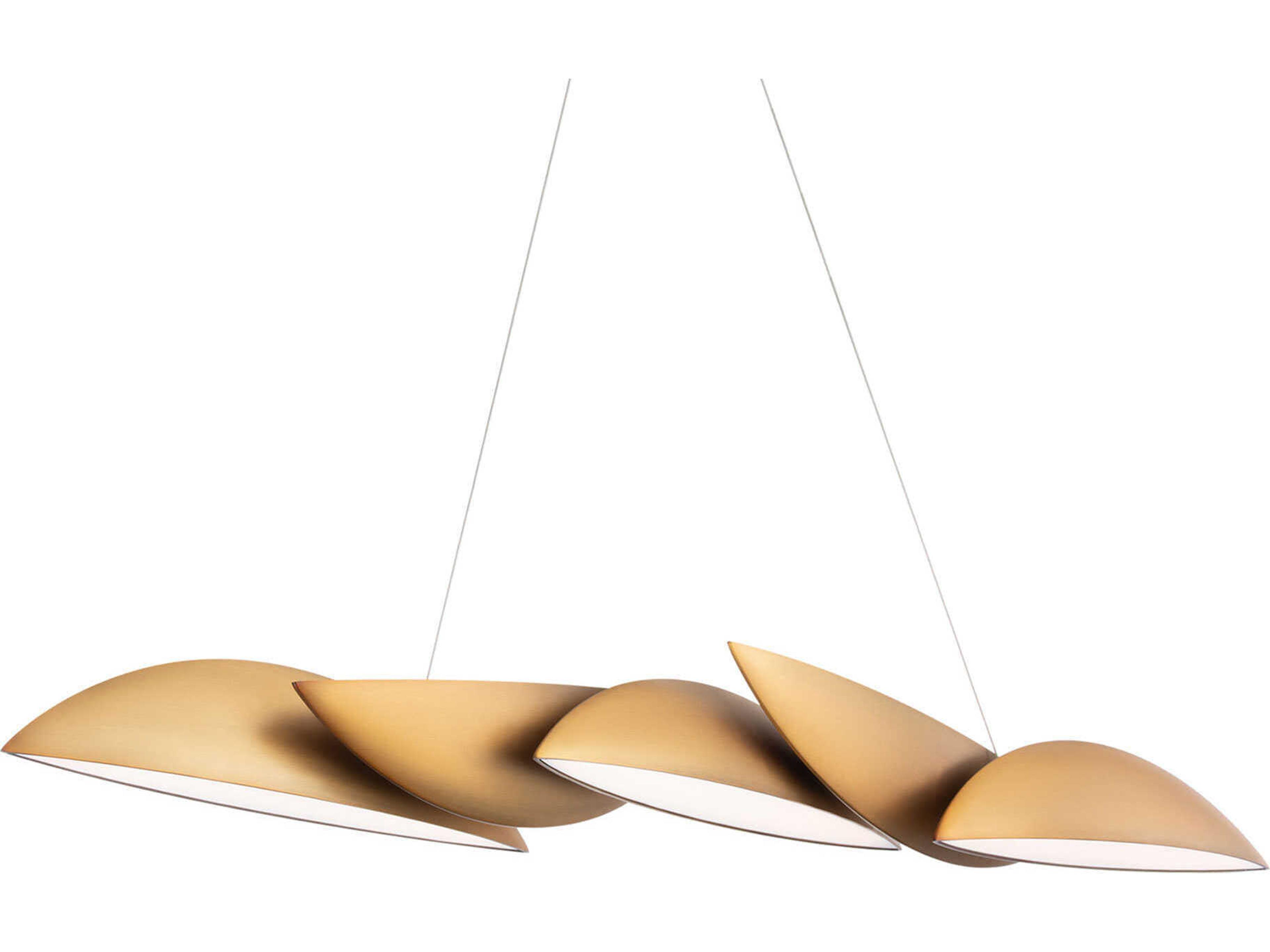 Modern Forms Sydney 5-Light Aged Brass LED Linear Island Pendant