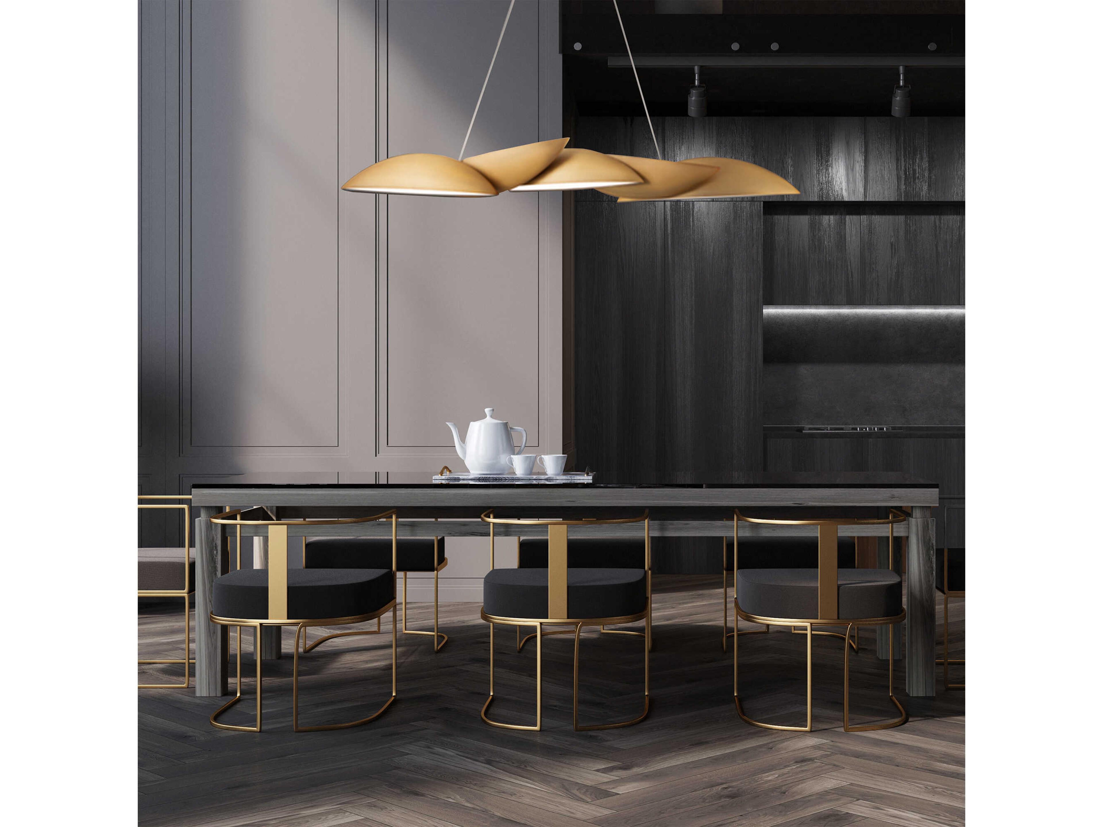 Modern Forms Sydney 5-Light Aged Brass LED Linear Island Pendant