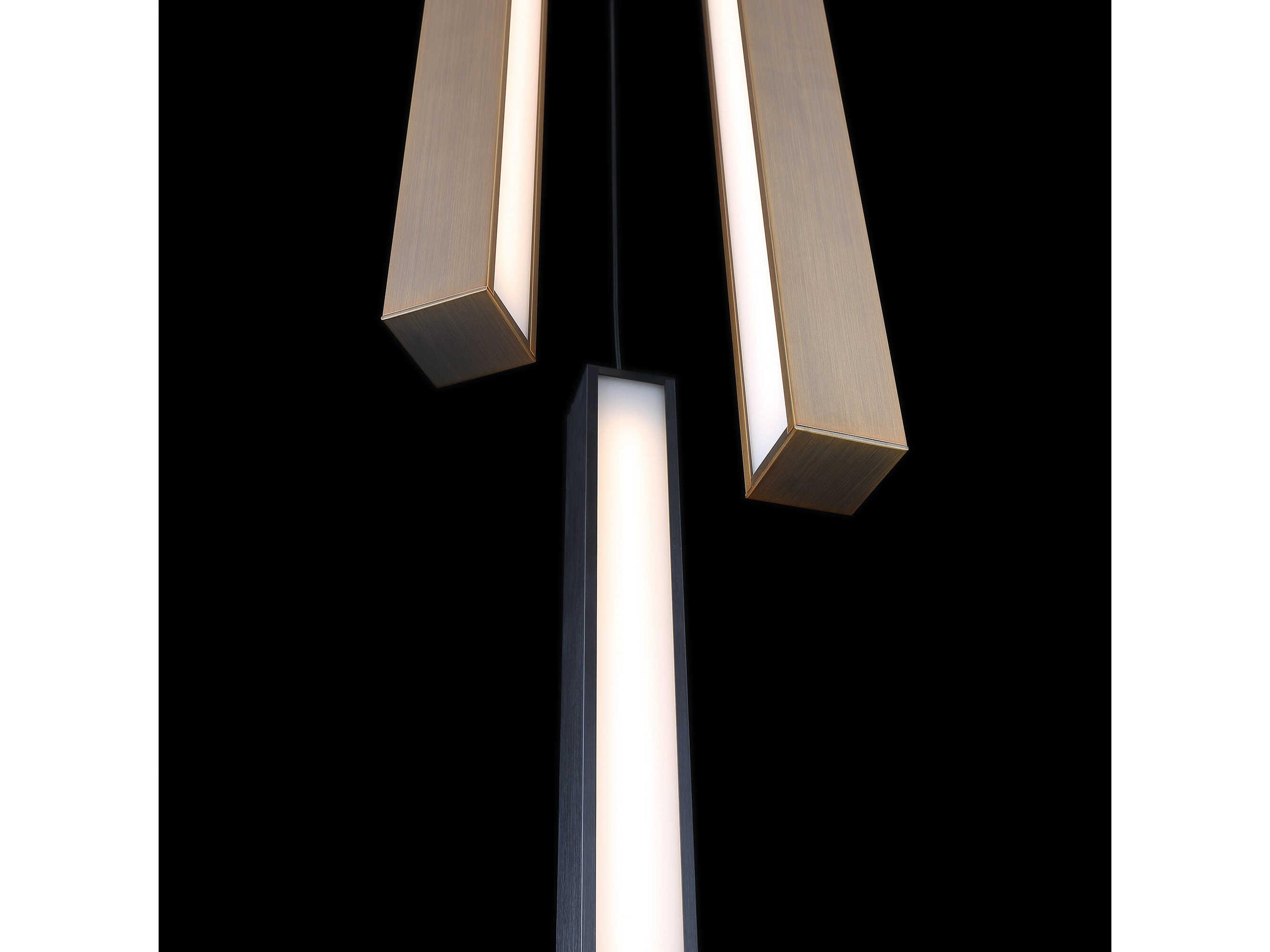 Modern Forms Chaos 3-Light Black Aged Brass LED Geometric Mini Pendant