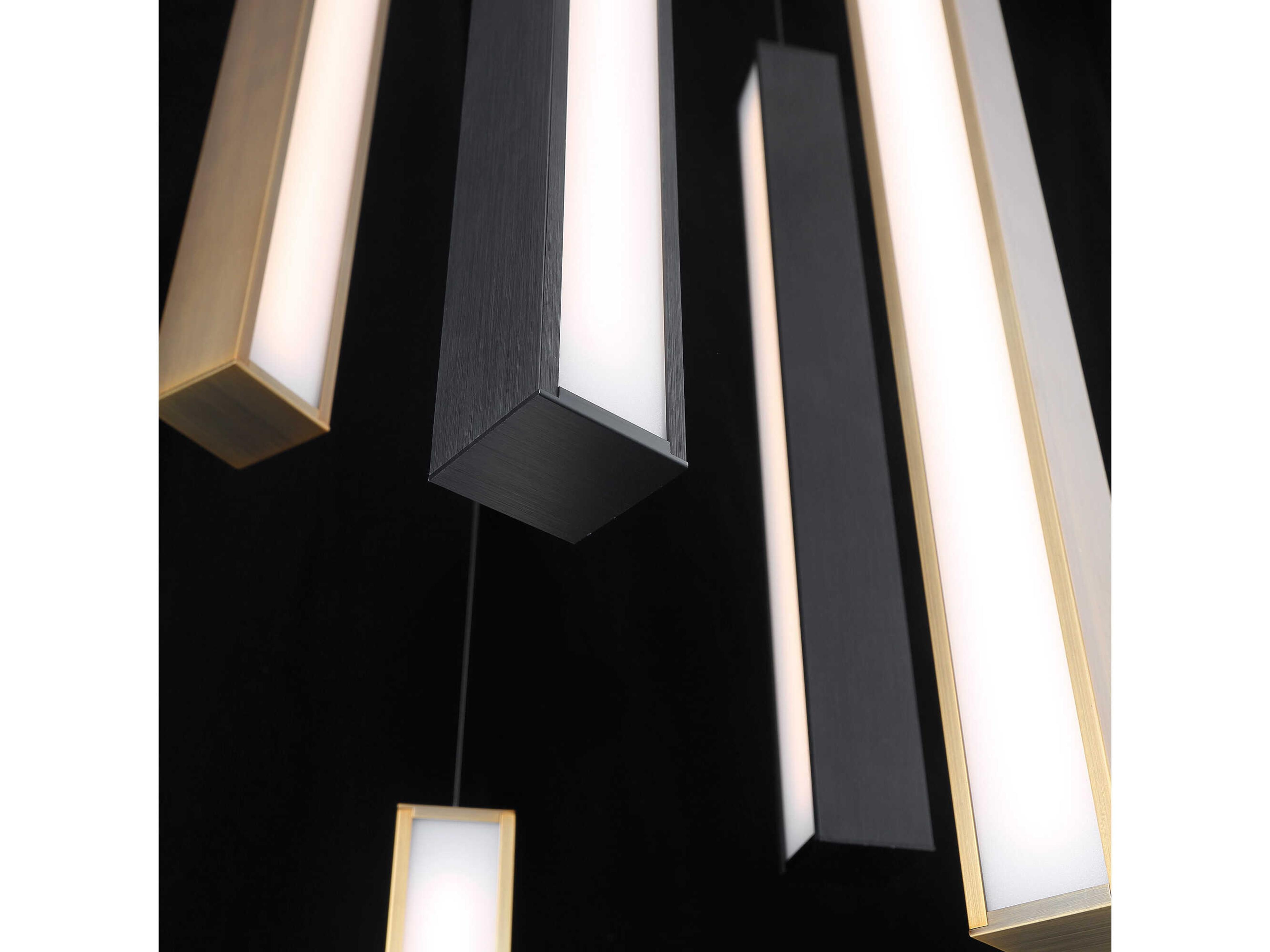 Modern Forms Chaos 5-Light Black Aged Brass LED Geometric Pendant