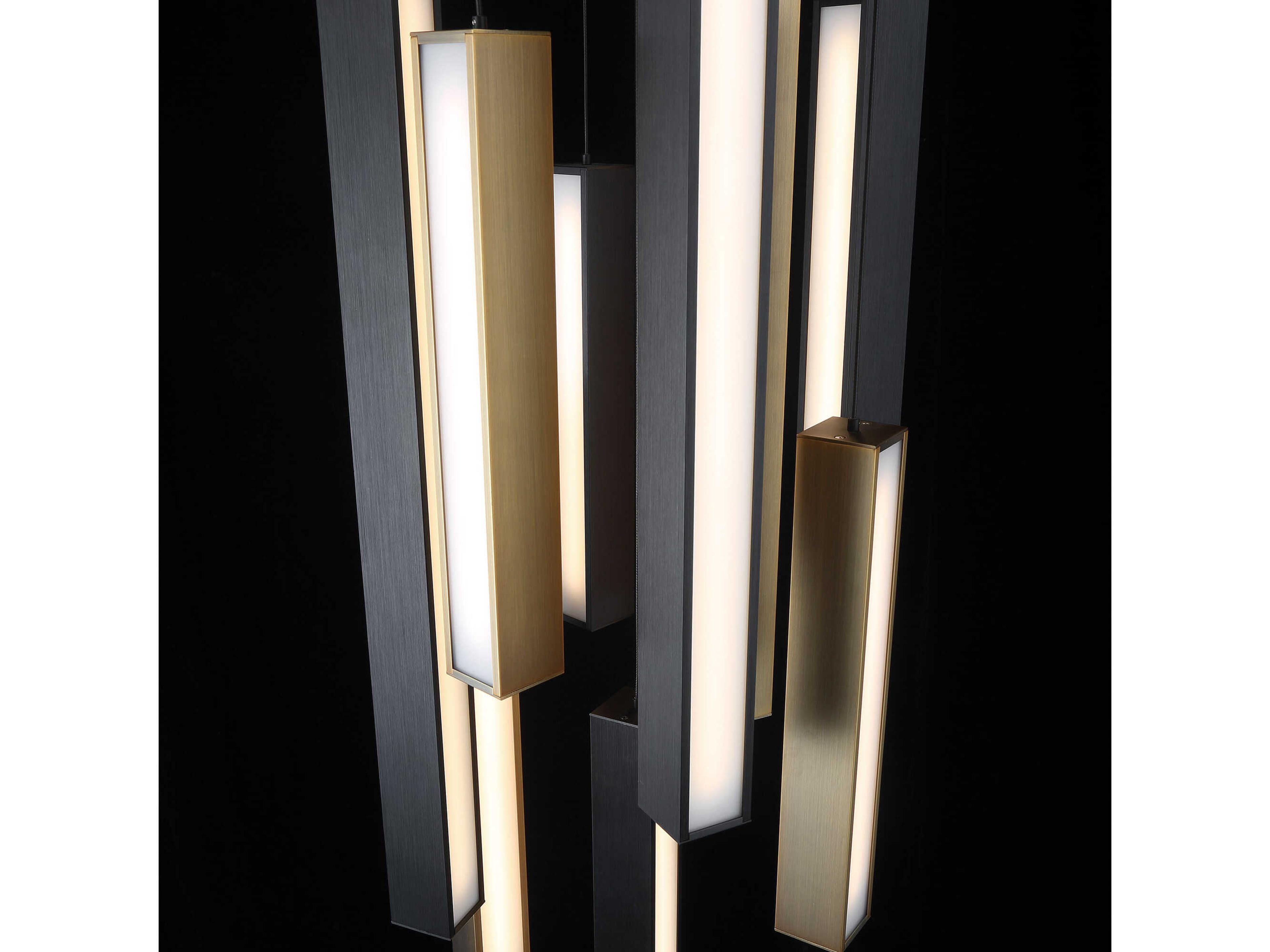 Modern Forms Chaos 9-Light Black Aged Brass LED Geometric Pendant