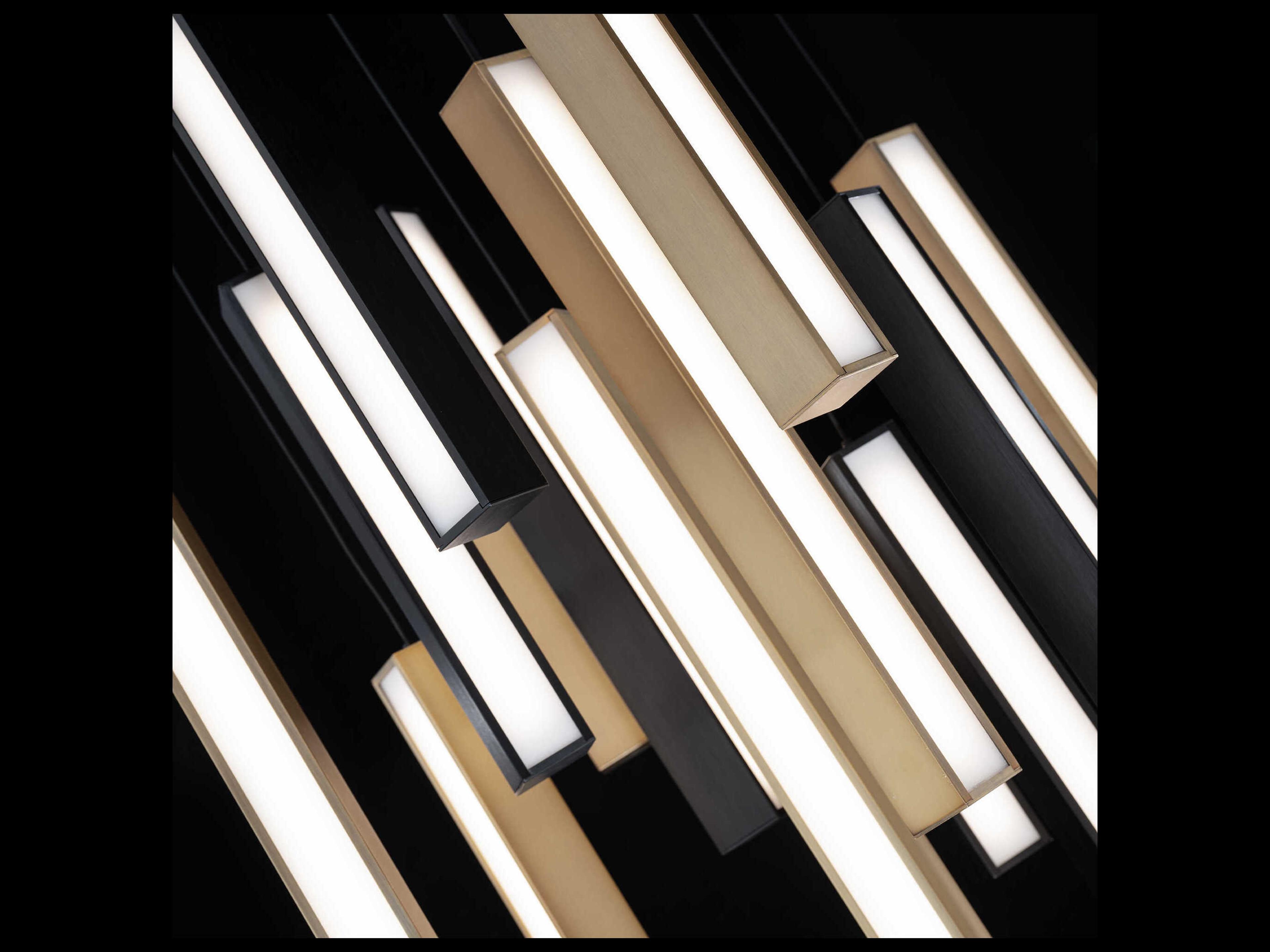 Modern Forms Chaos 13-Light Black Aged Brass Geometric Linear Pendant