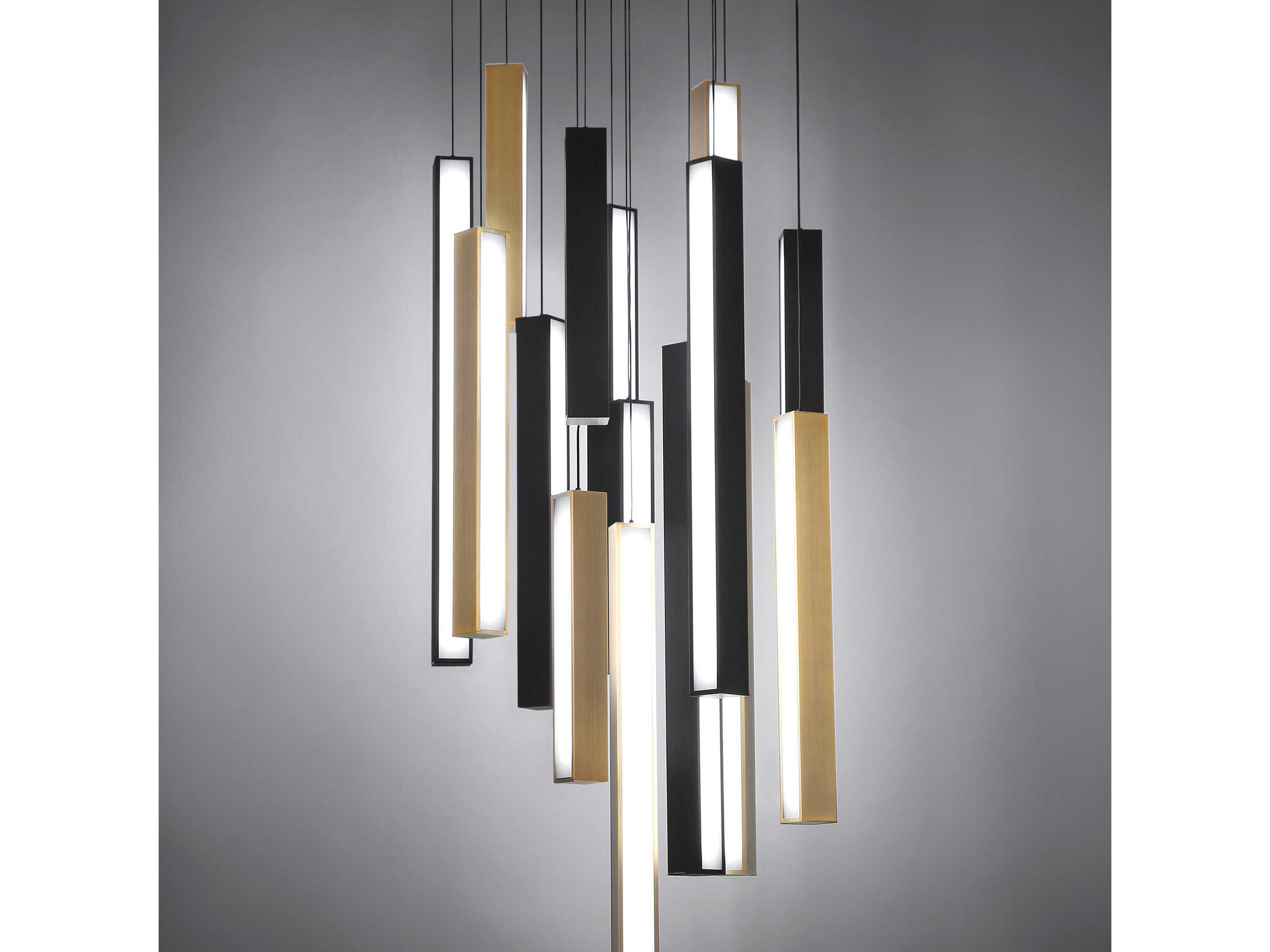 Modern Forms Chaos 15-Light Black Aged Brass LED Geometric Pendant