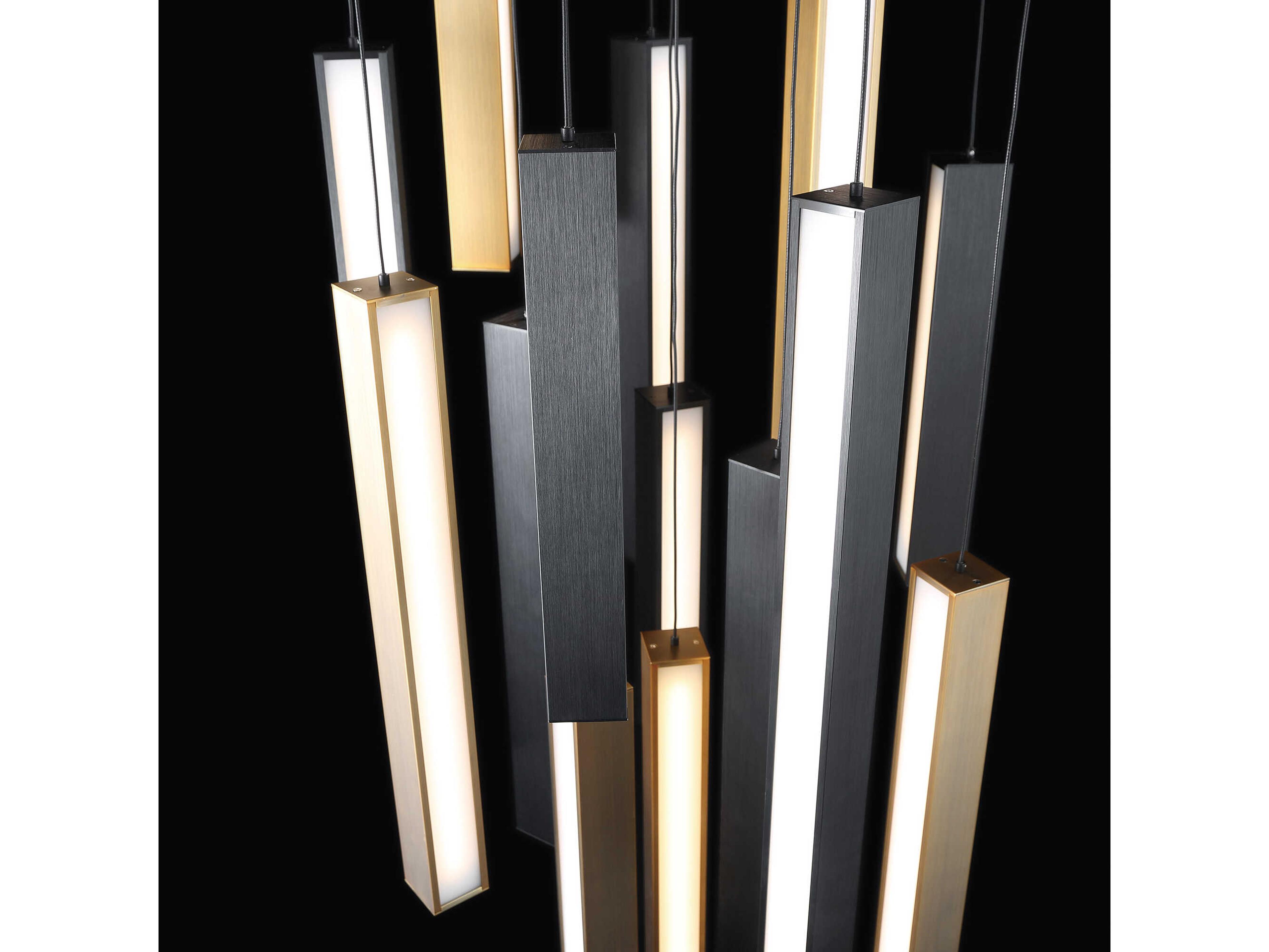 Modern Forms Chaos 15-Light Black Aged Brass LED Geometric Pendant