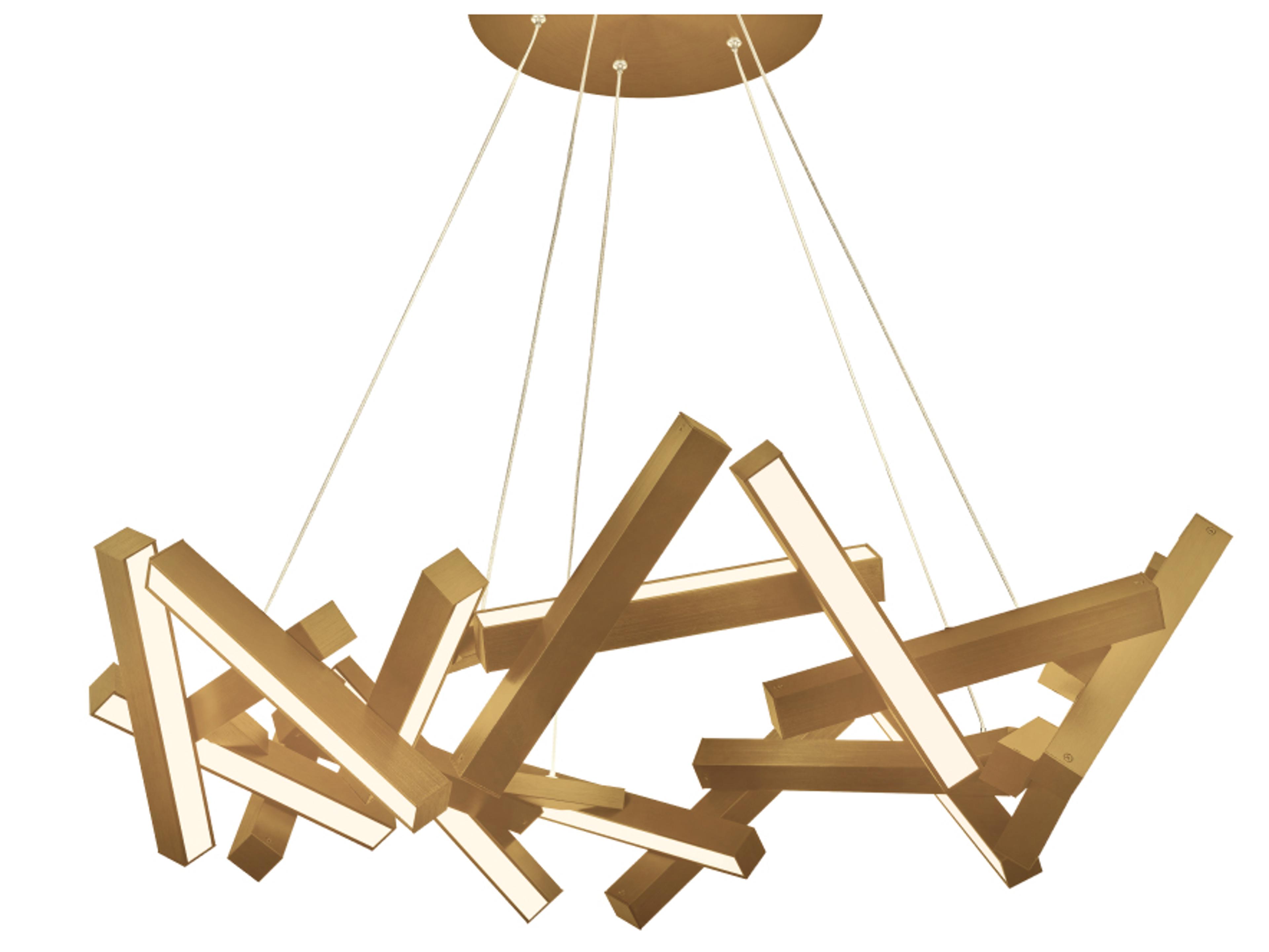 Chaos 21-Light Aged Brass LED Pendant